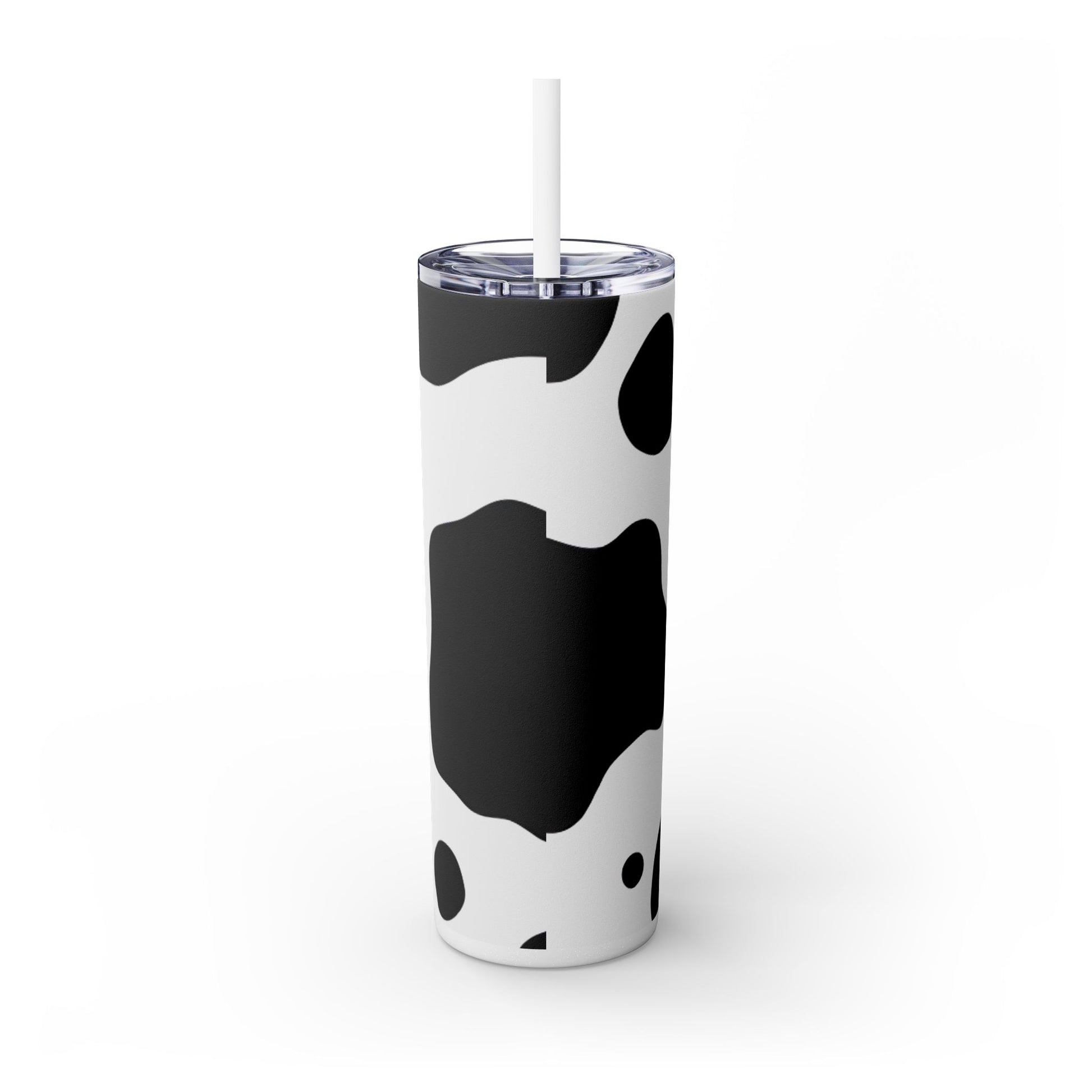 Cow Print Focus Skinny Tumbler with Straw, 20oz, Artsulli - Art is Long, Life is Short, Mug, , , , , , , 