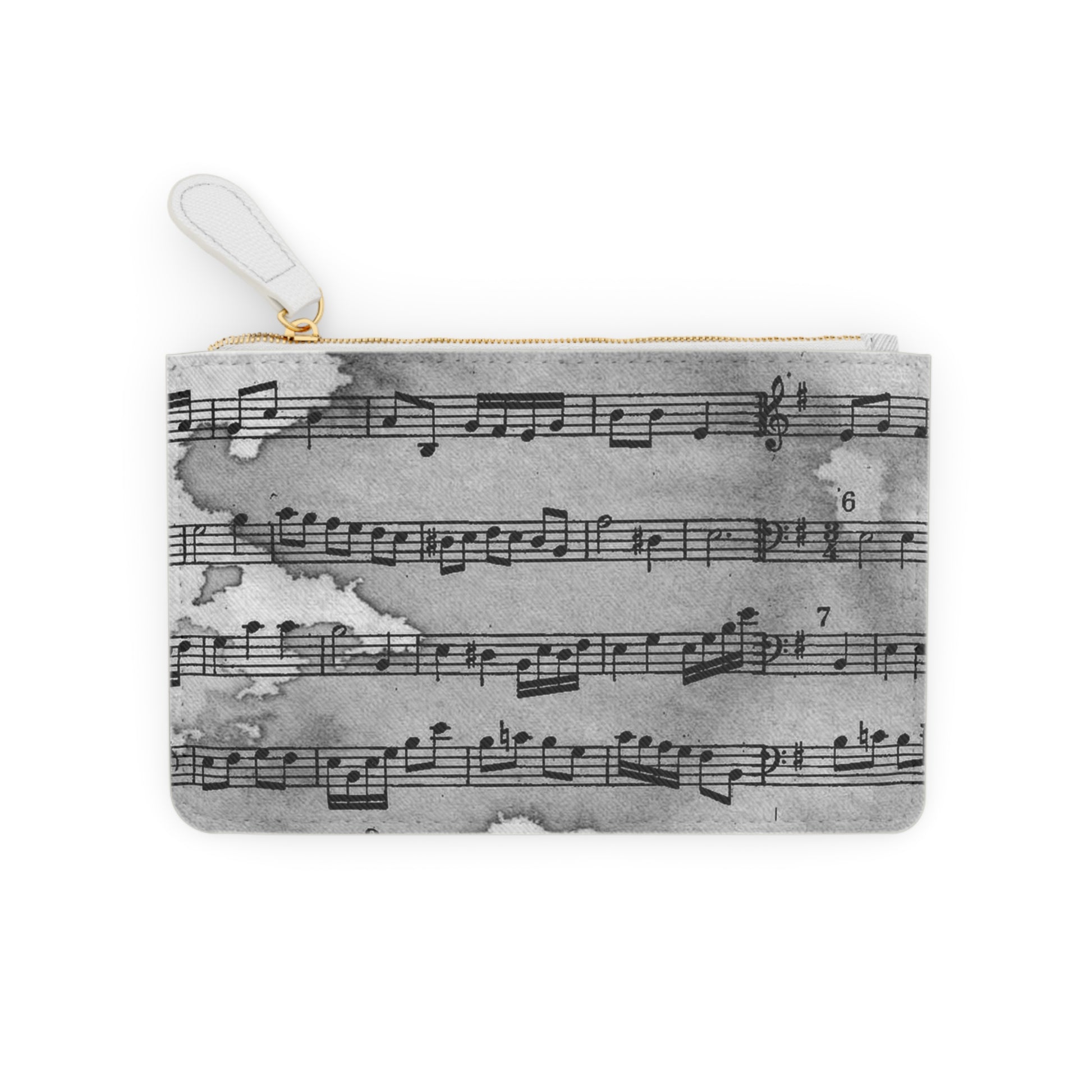 Drip Spill Type Beat Sheet Music Black Mini Clutch Bag, Artsulli - Art is Long, Life is Short, Bags, , , , , , , 