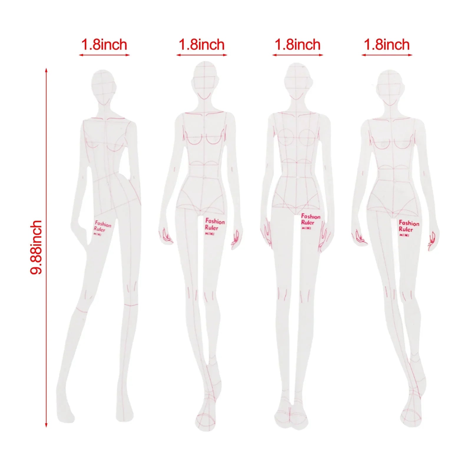 Buy The Best By Artsulli - Art is Long Life Short - 4/5pcs Fashion Illustration Rulers Template Ruler Standard Clothing Stereoscopic