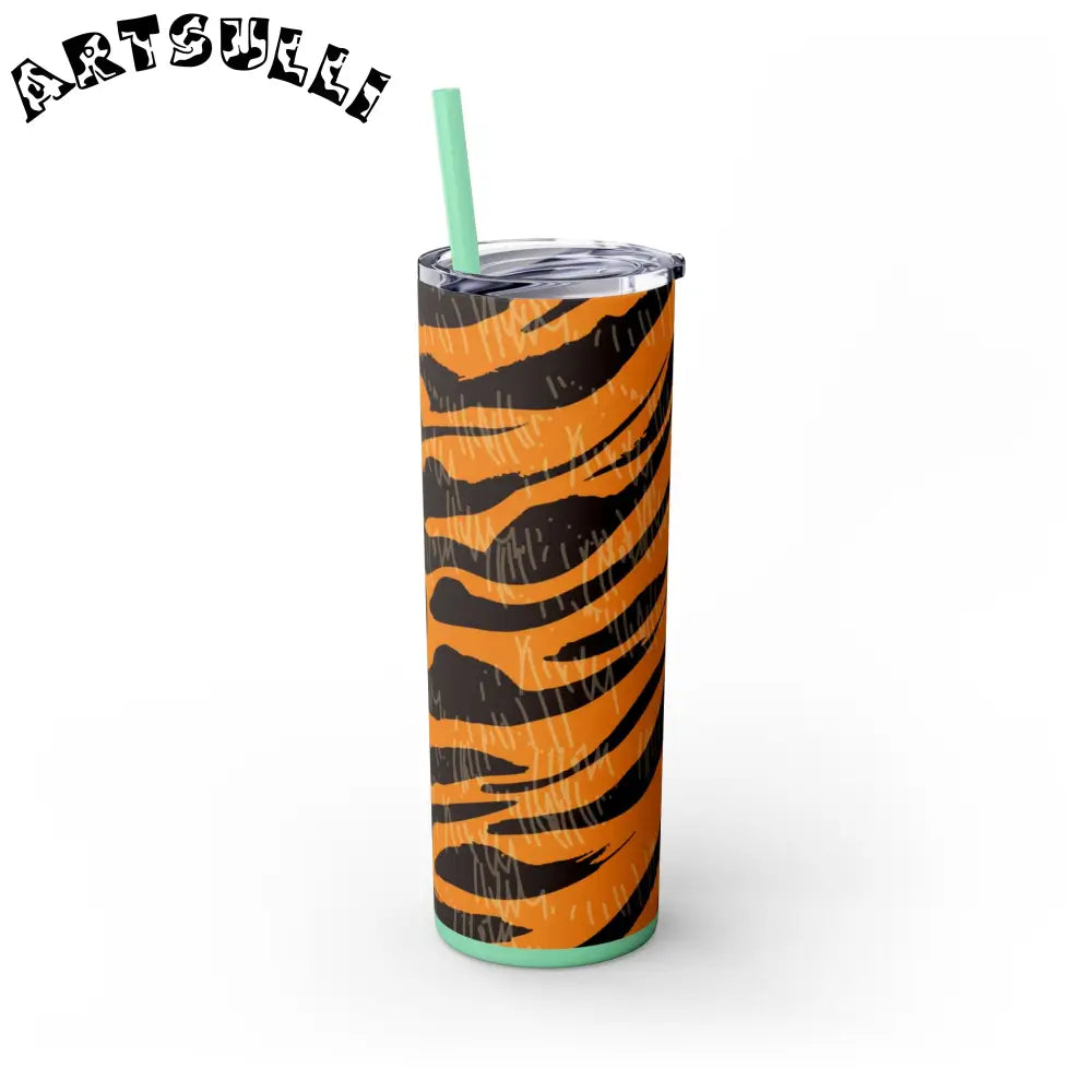 JAKKOUTTHEBXX Tiger Scratches Orange & Black Skinny Tumbler