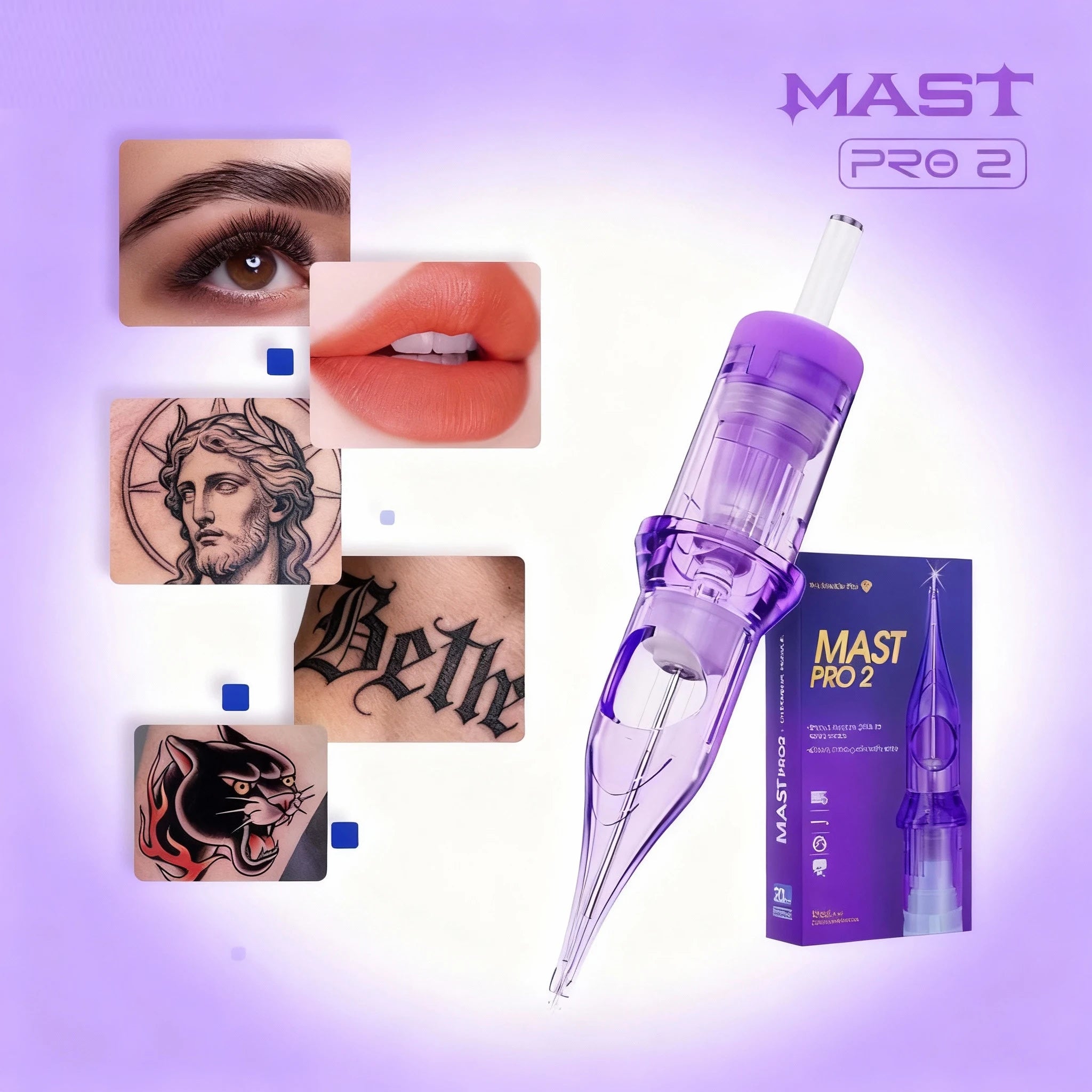 Mast Pro2 Tattoo Cartridge Needles Art Makeup Needle RL/RS/RM/M 20pcs Disposable for Permanent Makeup or Body Art Tattoo Supplie