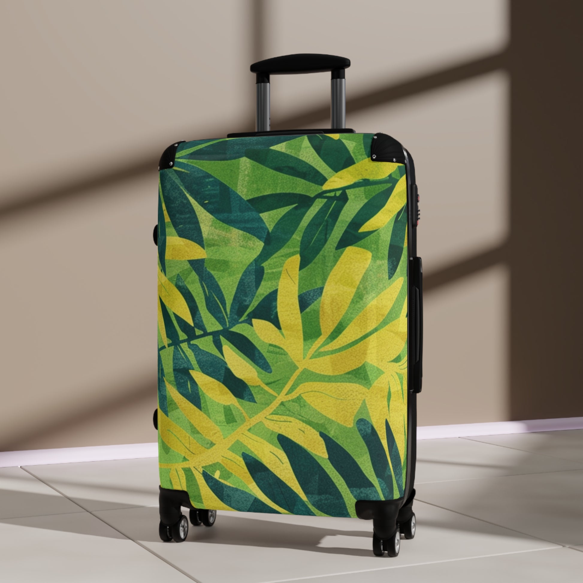 Green Leaf x Yellow Leaf x Tropical x Jungle Suitcase, Artsulli - Art is Long, Life is Short, Bags, , , , , , , 