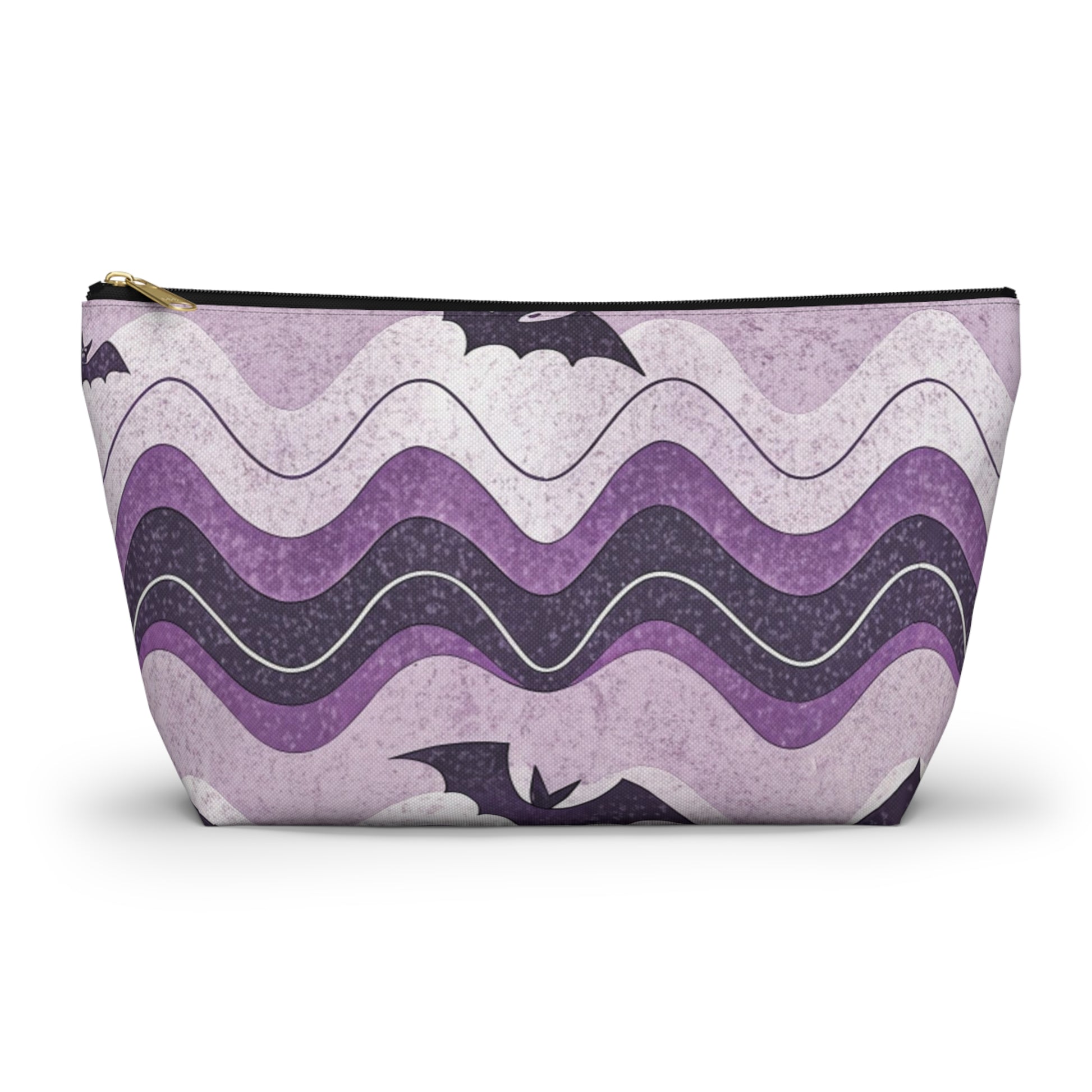 Bat Wave Accessory Pouch w T-bottom, Artsulli - Art is Long, Life is Short, Bags, Size, Large, Color, Black zipper, , , 26308403613581