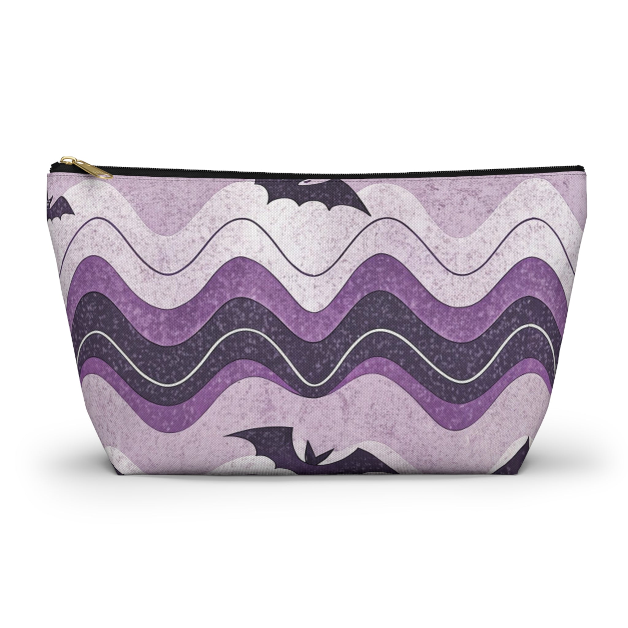 Bat Wave Accessory Pouch w T-bottom, Artsulli - Art is Long, Life is Short, Bags, Size, Large, Color, Black zipper, , , 26308403613581