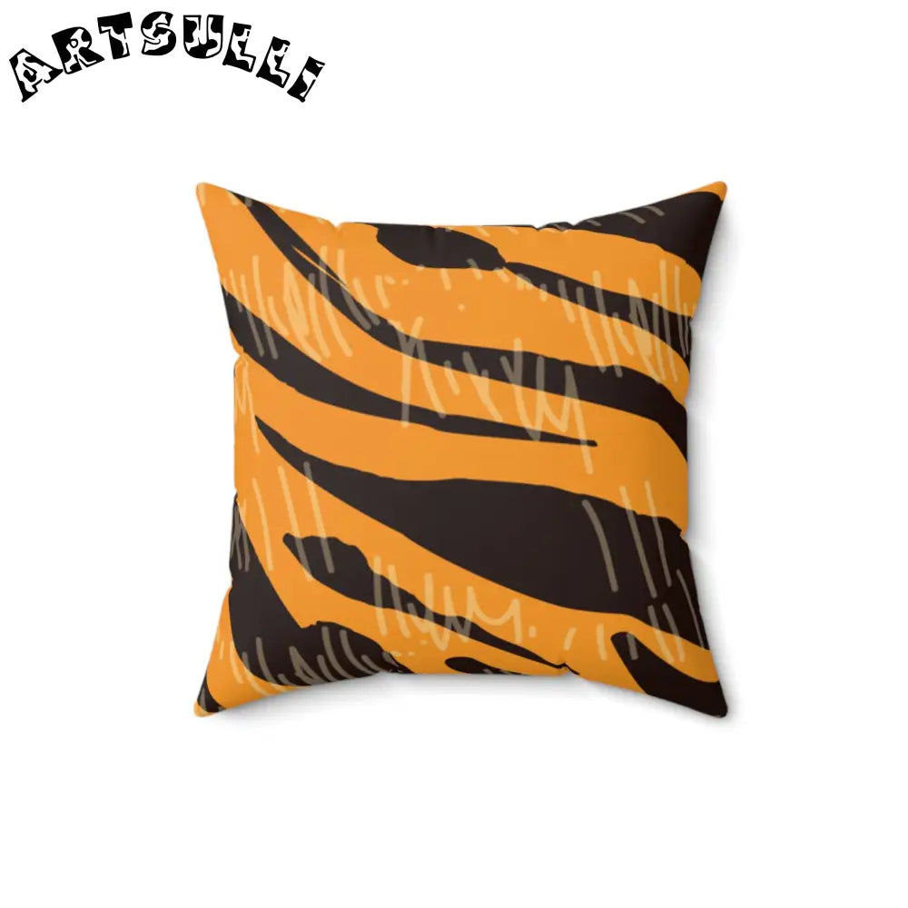 JAKKOUTTHEBXX Tiger Scratches Orange & Black Spun Polyester Square