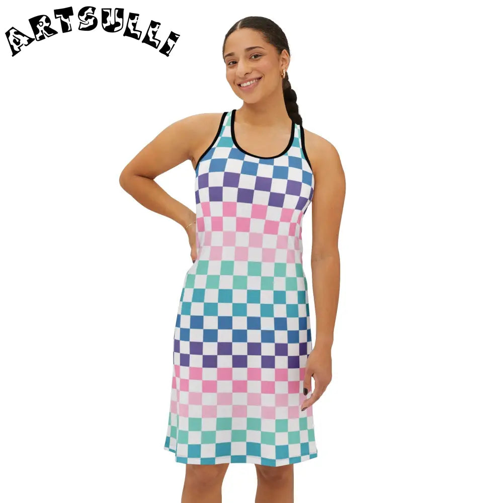 JAKKOUTTHEBXX Vaporwave Rainbow Checkerboard Multi-Color Women’s