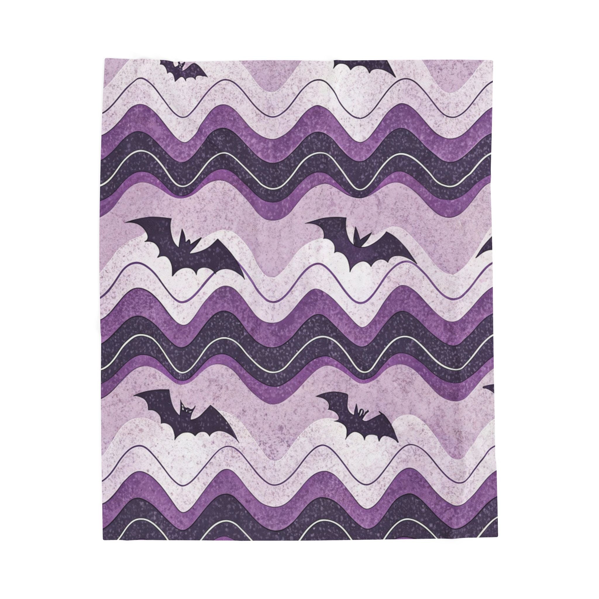 Bat Wave Velveteen Plush Blanket, Artsulli - Art is Long, Life is Short, All Over Prints, Size, 50" × 60", , , , , 46633456949418