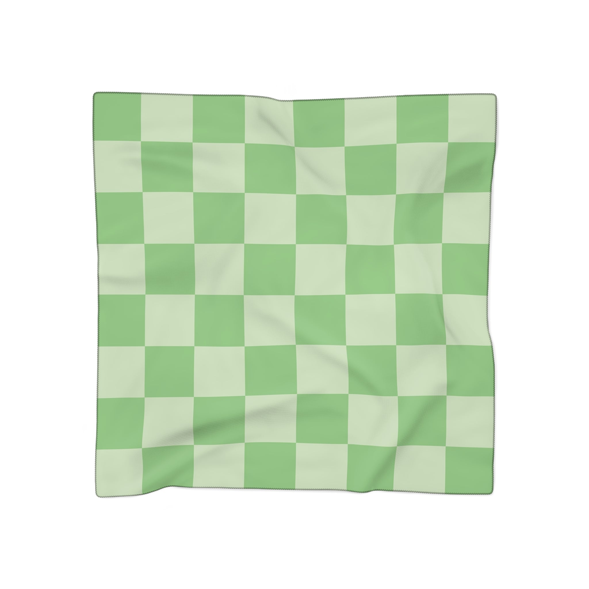 Checkerboard Green Poly Scarf, Artsulli - Art is Long, Life is Short, Accessories, Color, Poly voile, Size, 50" × 50", , , 32581610650856981907
