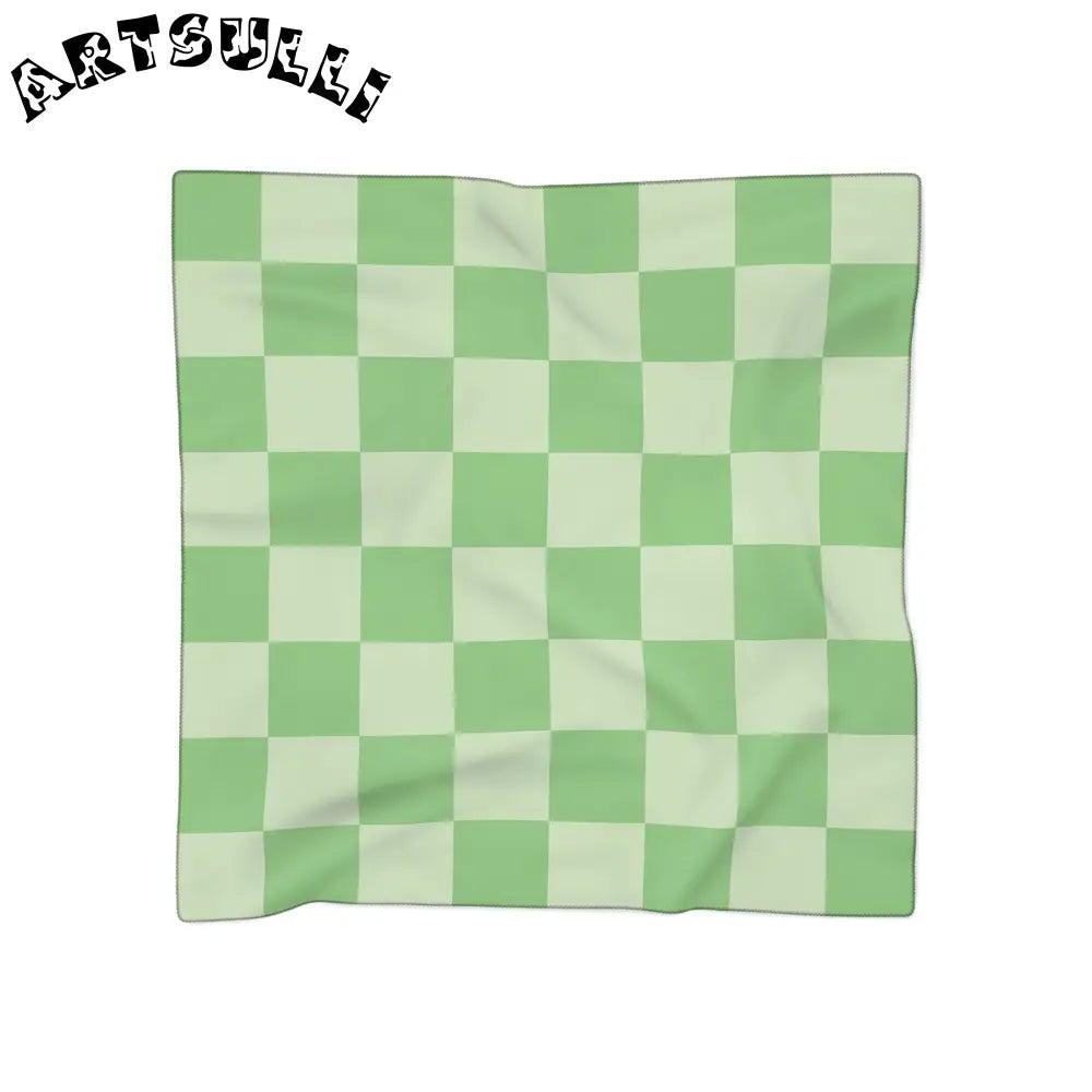 JAKKOUTTHEBXX Checkerboard Green Poly Scarf JAKKOUTTHEBXX Artsulli