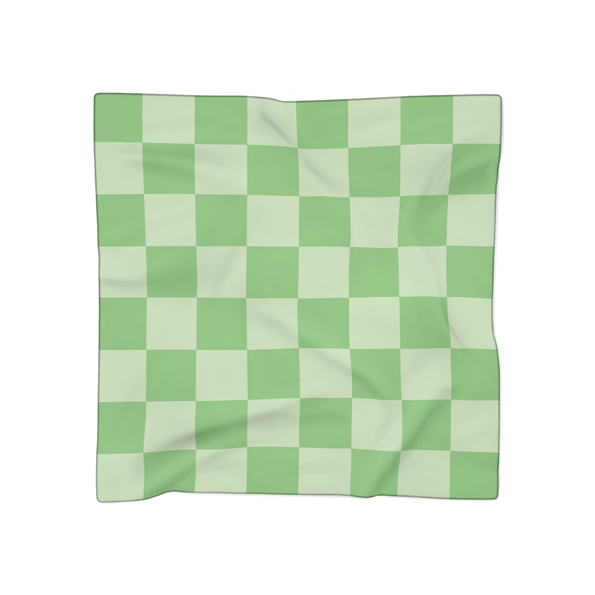 Checkerboard Green Poly Scarf, Artsulli - Art is Long, Life is Short, Accessories, Color, Poly chiffon, Size, 50" × 50", , , 86133779152977692668