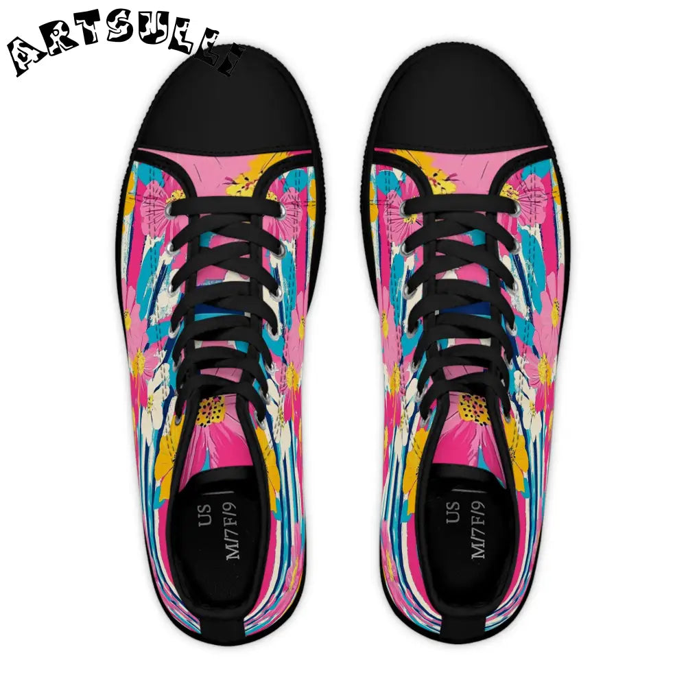 JAKKOUTTHEBXX Dayglo Floral Stripes Multi-Color Women’s High Top