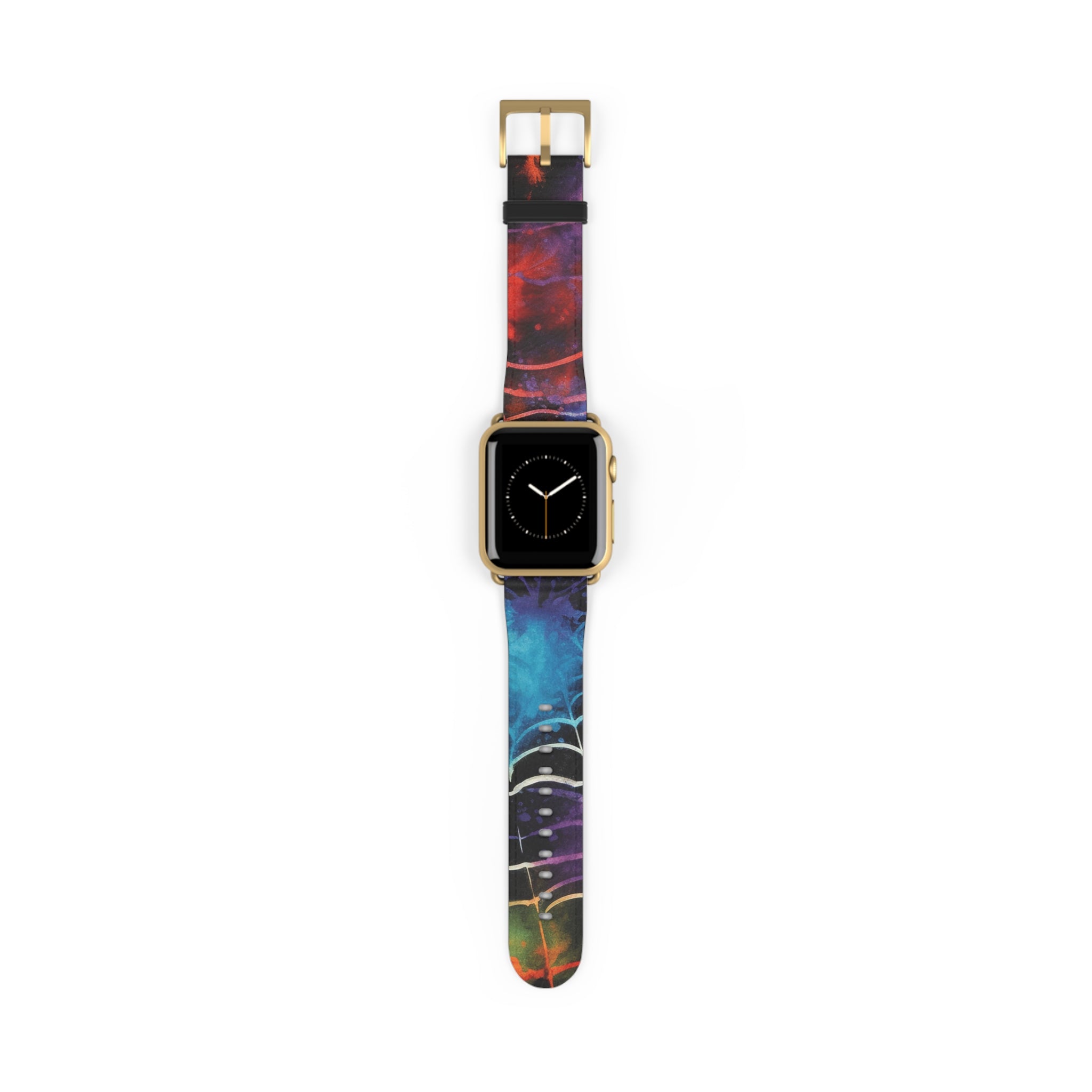 Spider Web Tie Dye II Watch Band, Artsulli - Art is Long, Life is Short, Accessories, Size, 38 - 41 mm, Color, Gold Matte, , , 19970496935240124516