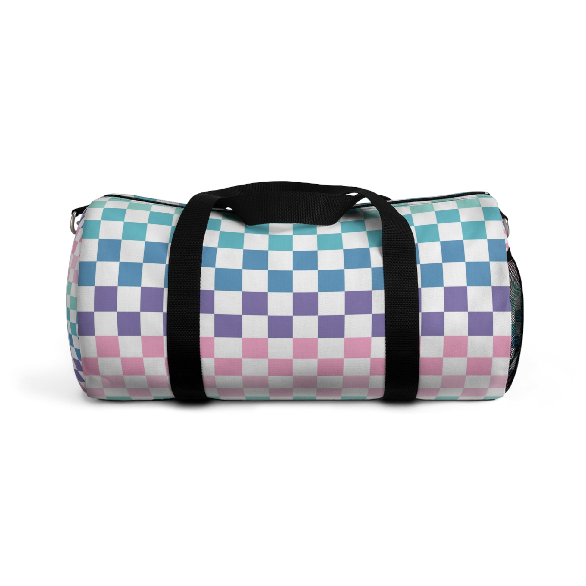 Vaporwave Rainbow  Checkerboard Multi-Color Duffel Bag, Artsulli - Art is Long, Life is Short, Bags, Size, Small, , , , , 13537893794723511903