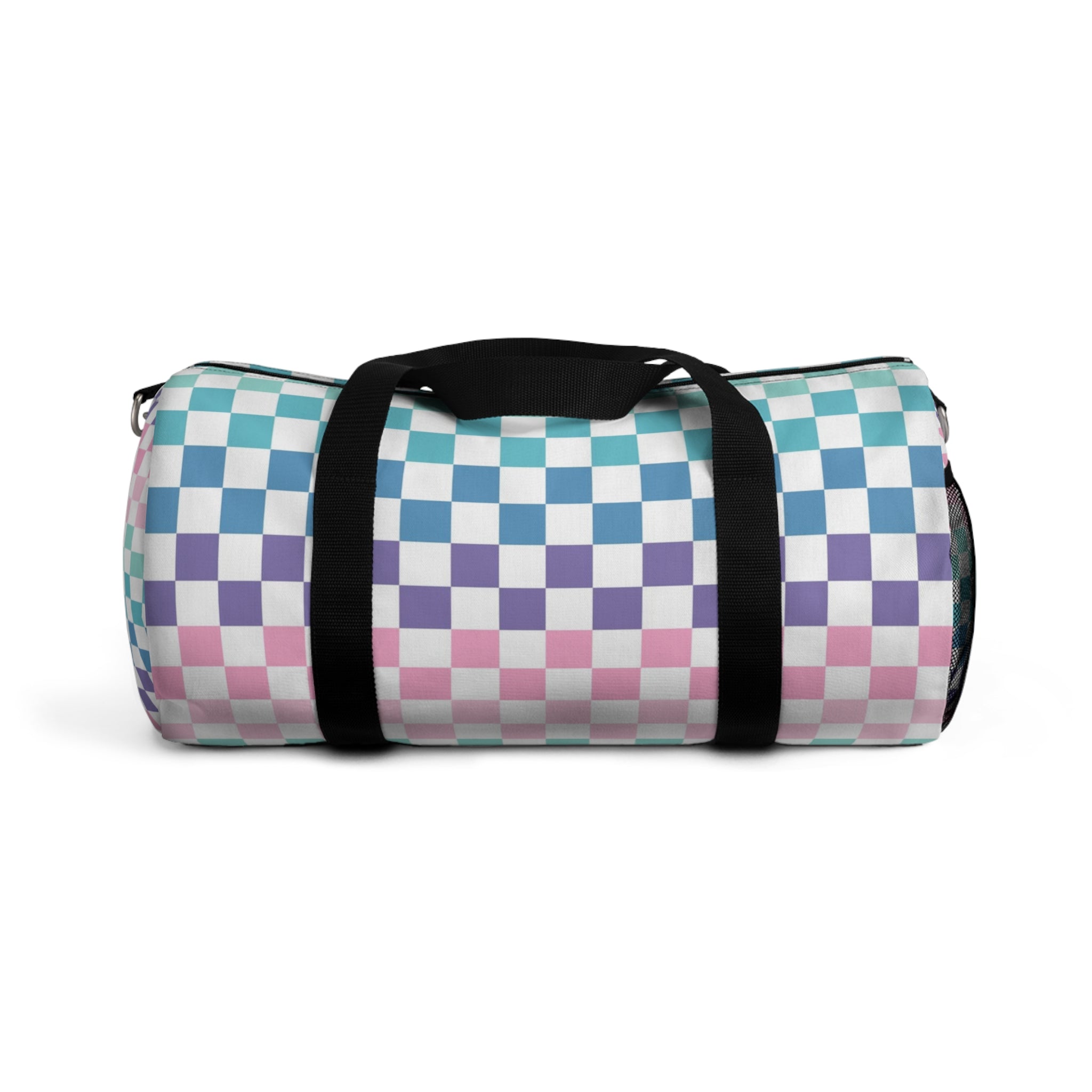 Vaporwave Rainbow  Checkerboard Multi-Color Duffel Bag, Artsulli - Art is Long, Life is Short, Bags, Size, Small, , , , , 13537893794723511903