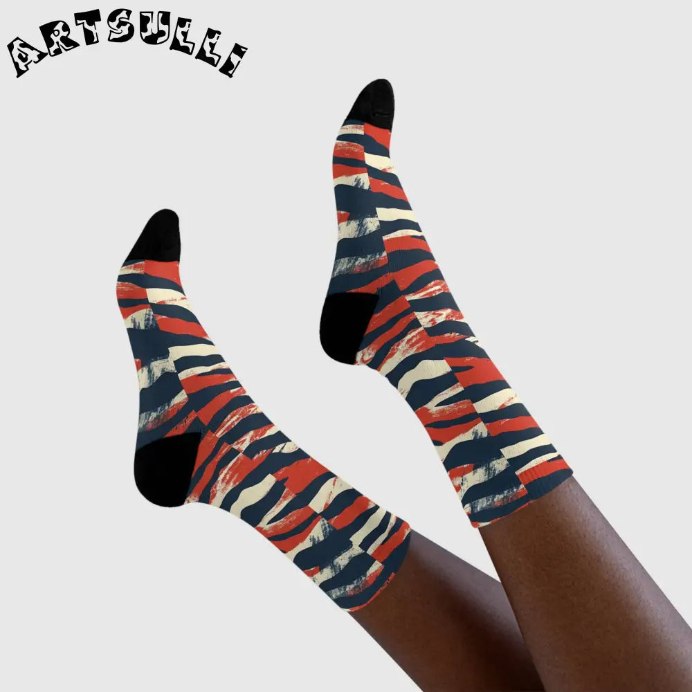 JAKKOUTTHEBXX Capricious Tiger Wave Sublimation Crew Socks (EU)