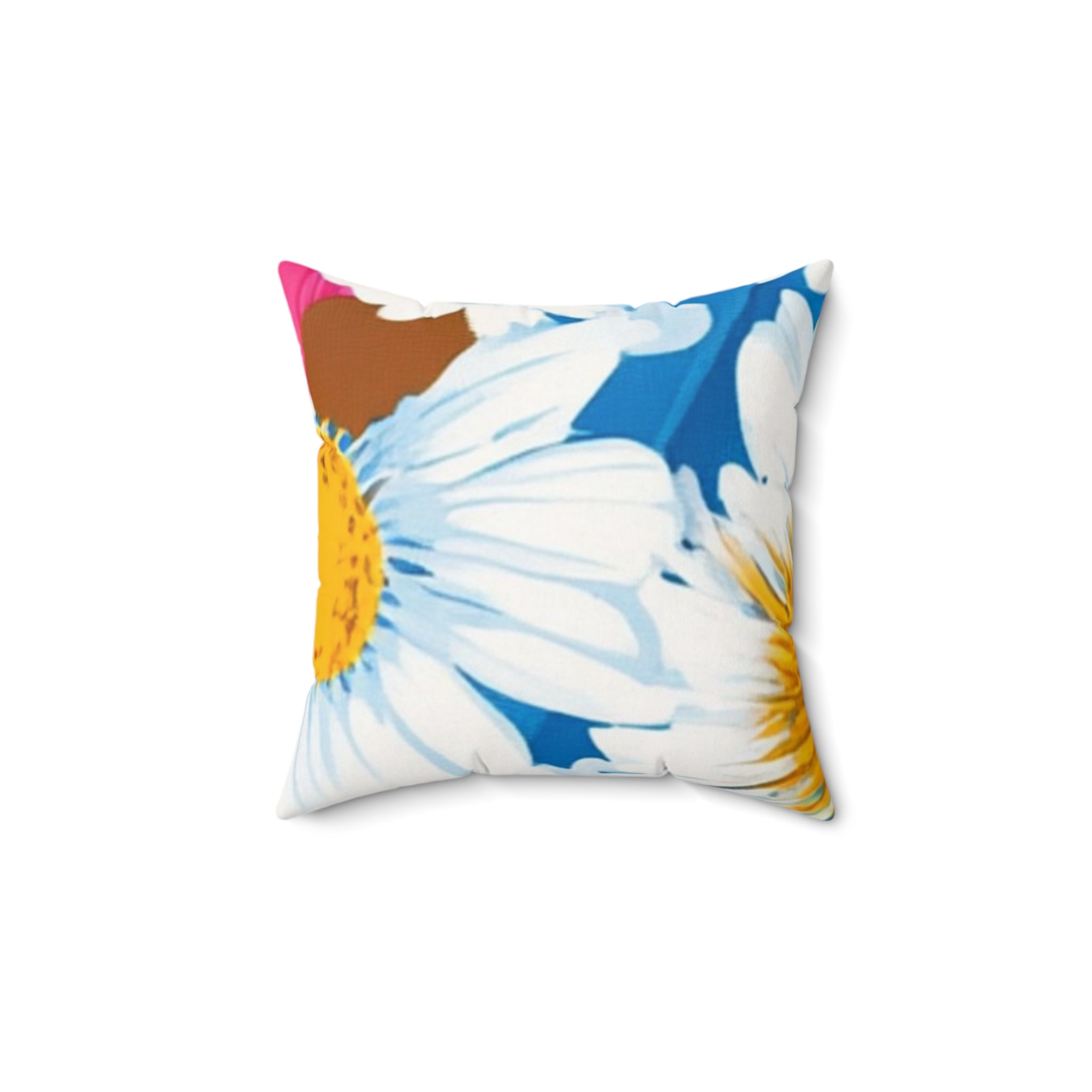 CDG Daisy Dream Blue Spun Polyester Square Pillow, Artsulli - Art is Long, Life is Short, Home Decor, Size, 14" × 14", , , , , 22428845067519