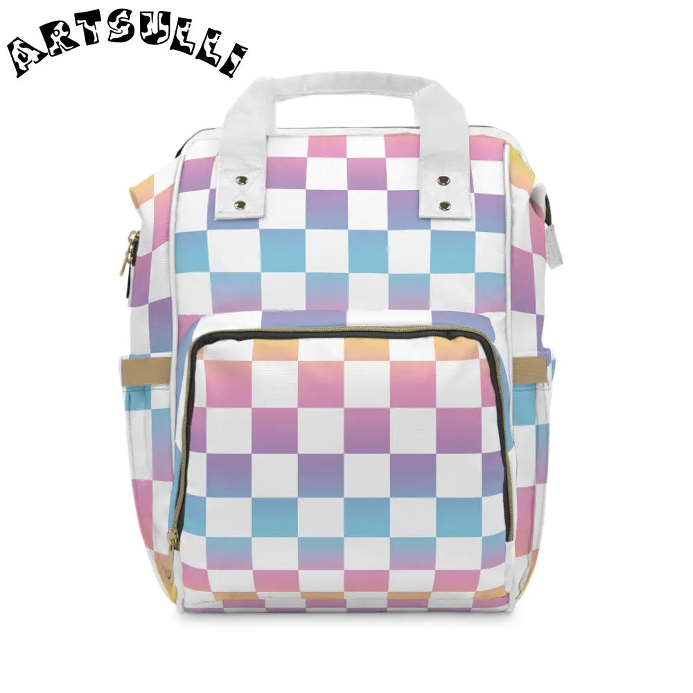 JAKKOUTTHEBXX Vaporwave Check II Multifunctional Diaper Backpack