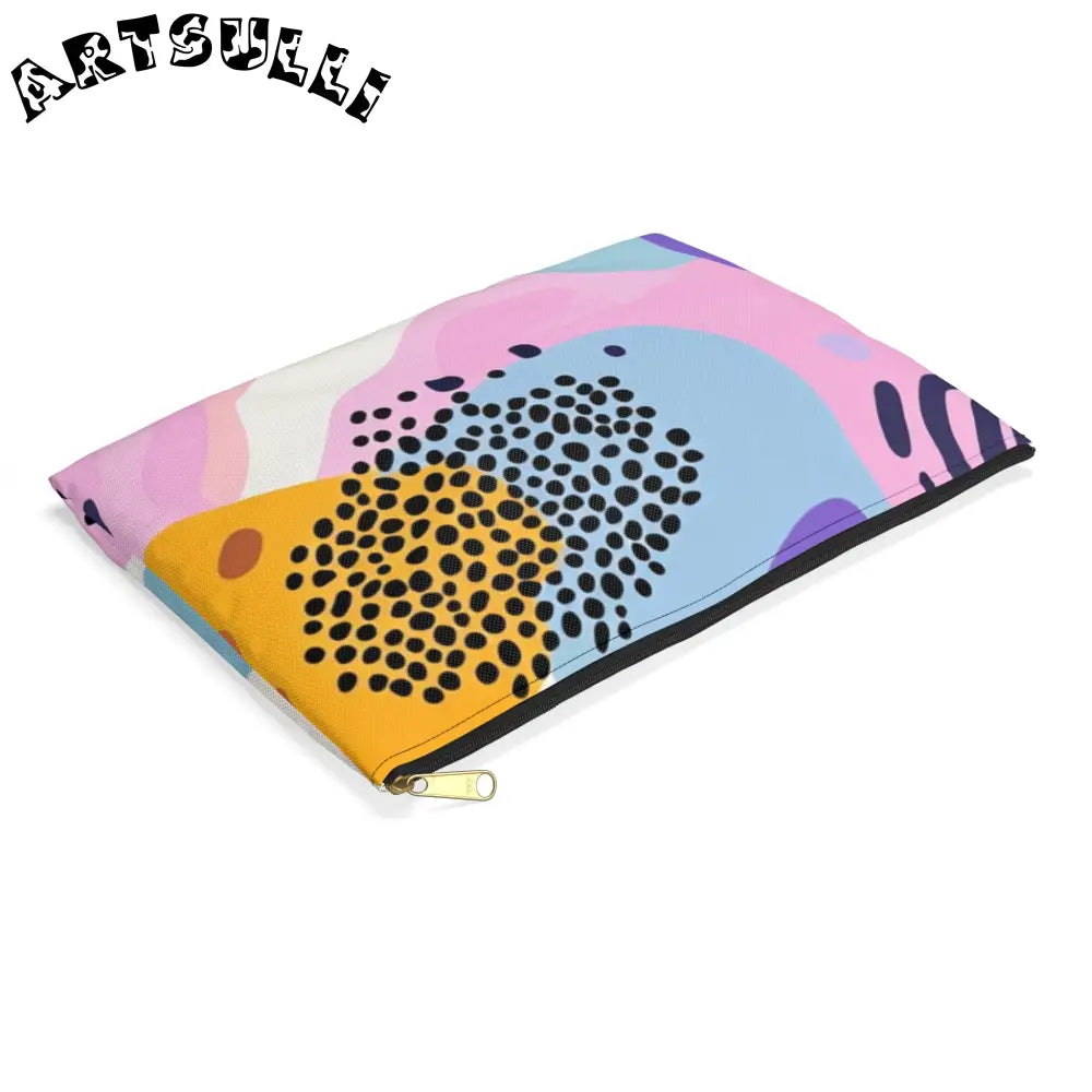 JAKKOUTTHEBXX Colorful Abstract Dots and Shapes Accessory Pouch