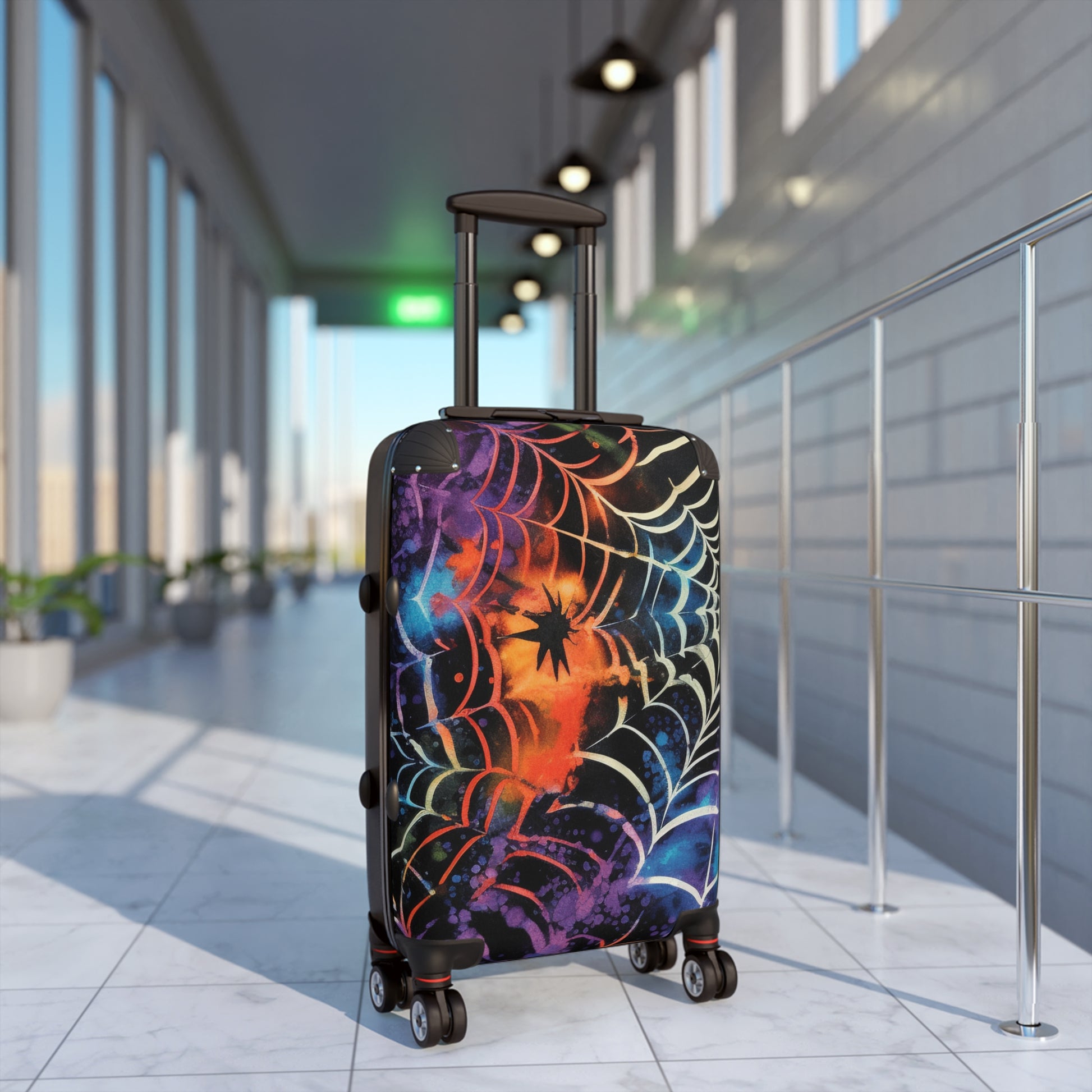 Spider Web Tie Dye Suitcase, Artsulli - Art is Long, Life is Short, Bags, , , , , , , 