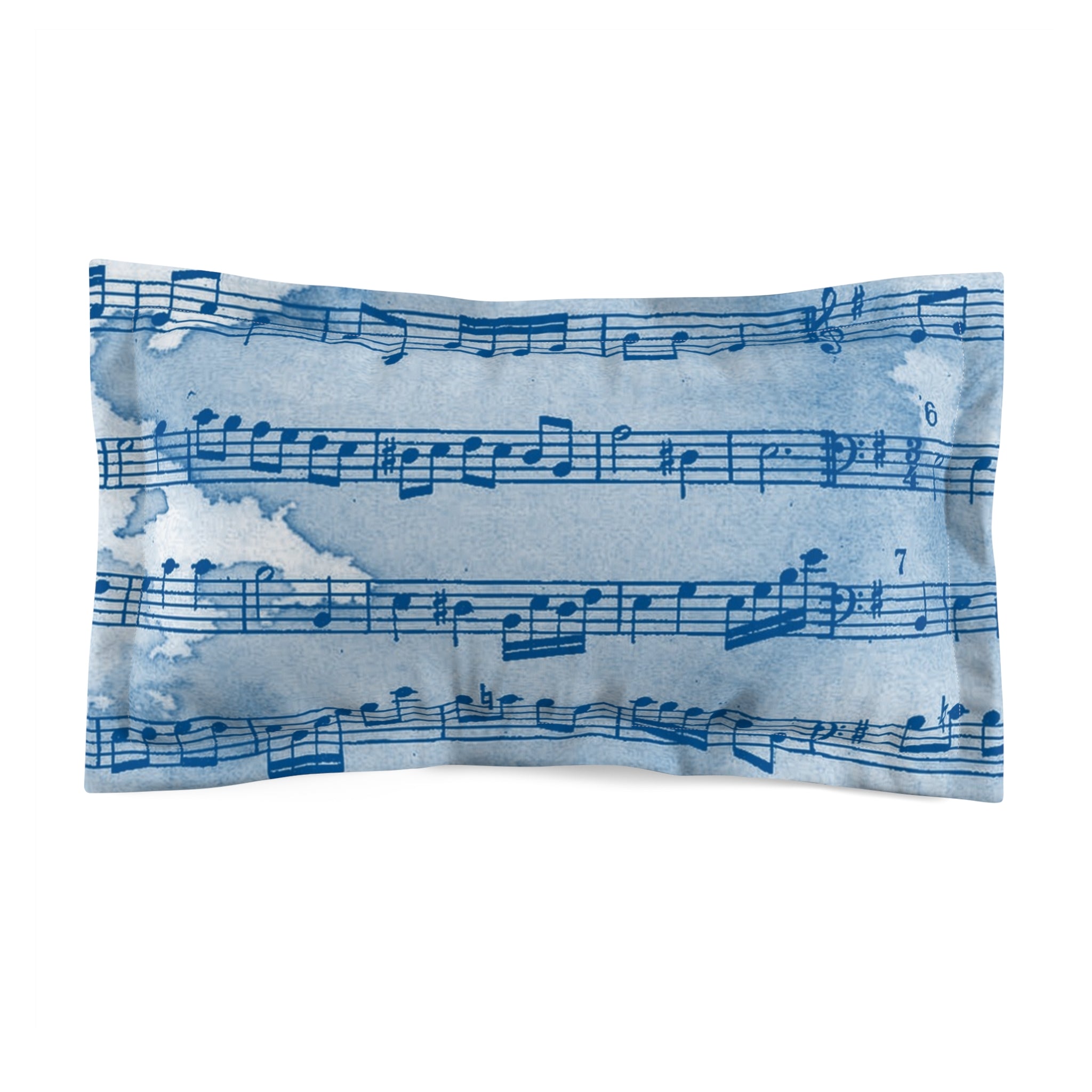 Drip Spill Type Beat Sheet Music Blue Microfiber Pillow Sham, Artsulli - Art is Long, Life is Short, Home Decor, Size, King, , , , , 32280378757838182554