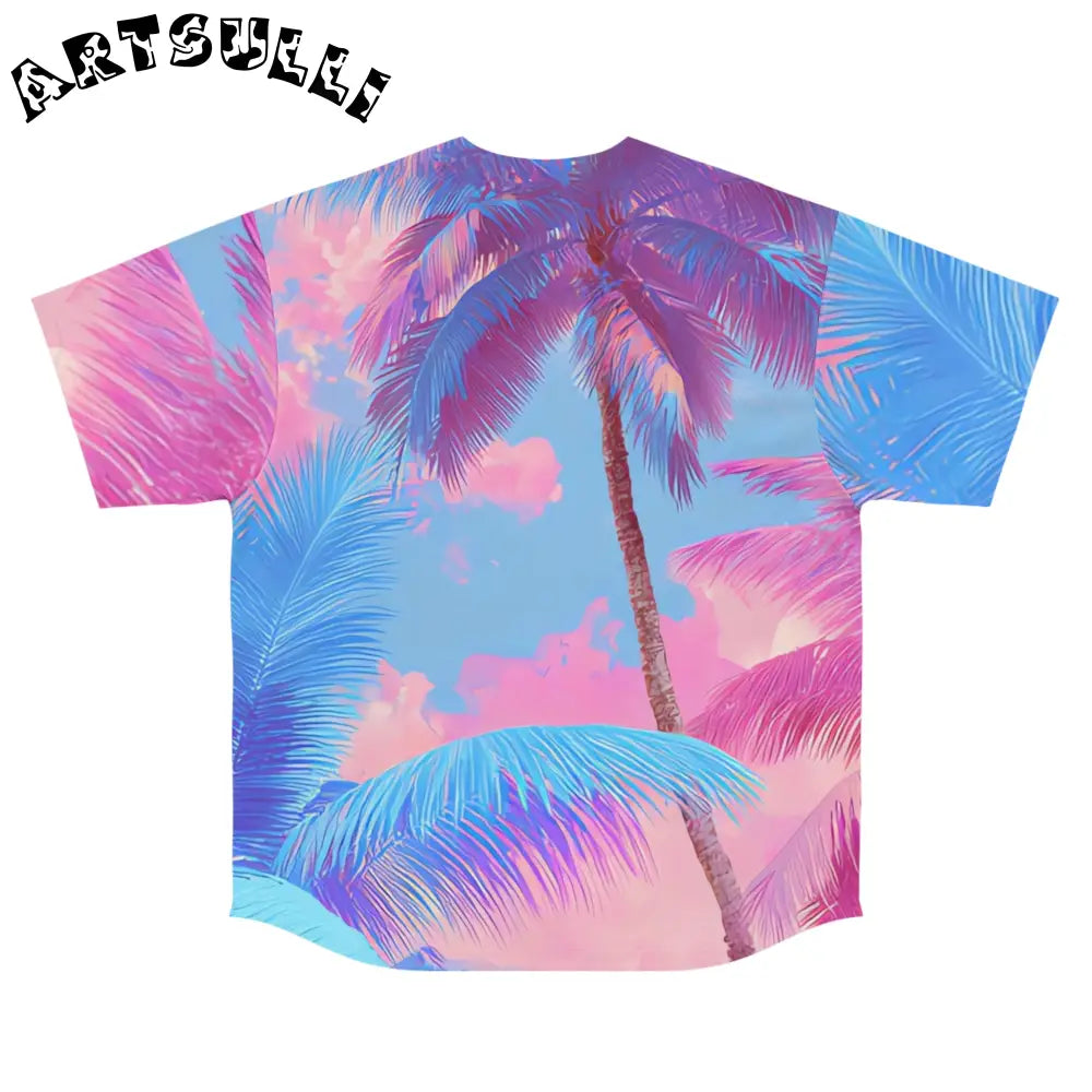 JAKKOUTTHEBXX Ethereal Pastel Palms Men’s Baseball Jersey (AOP)