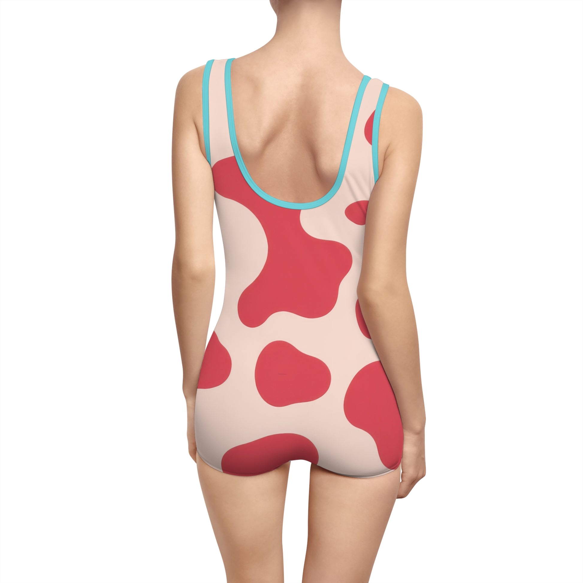Red Jungle Cow Women's Vintage Swimsuit (AOP), Artsulli - Art is Long, Life is Short, All Over Prints, , , , , , , 