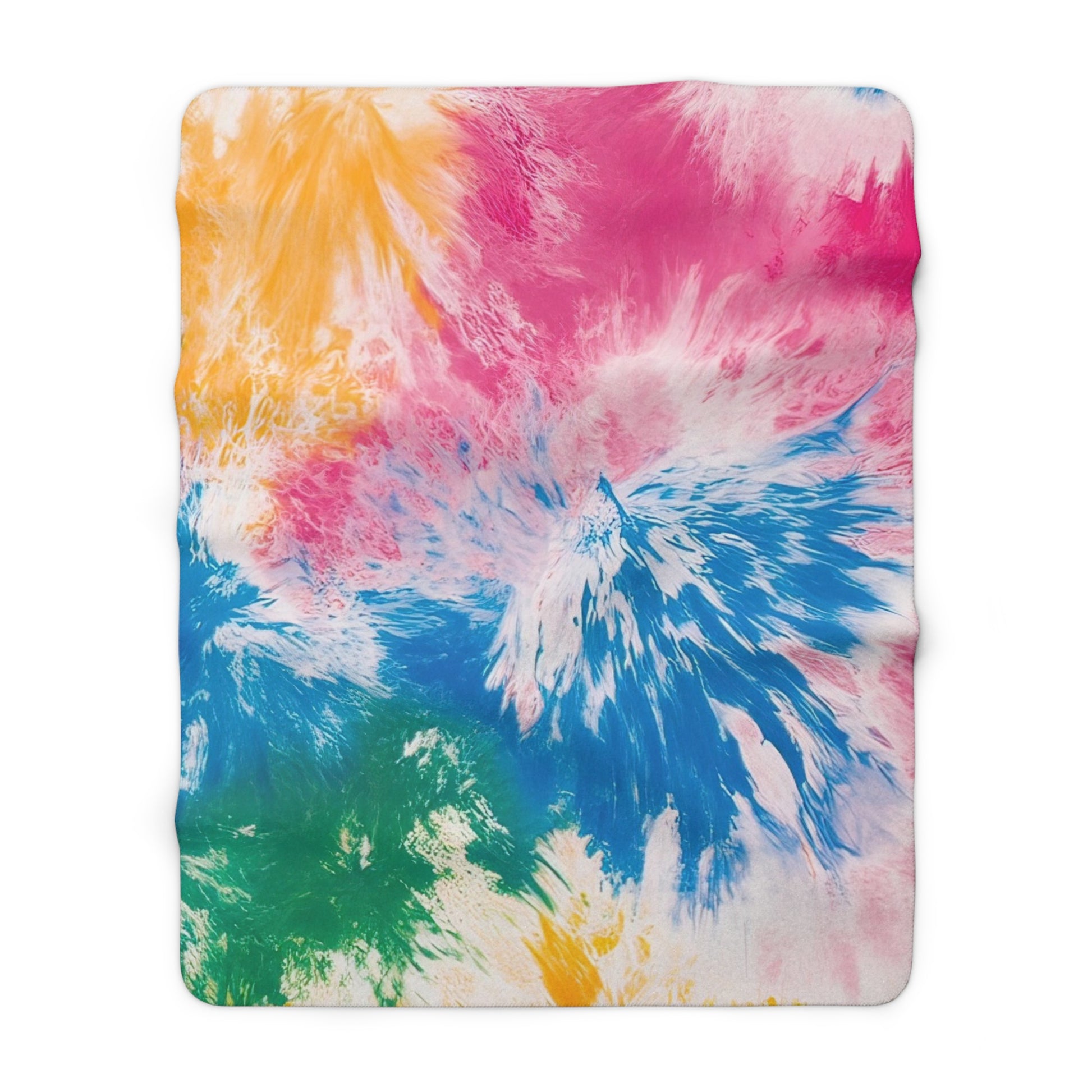 Tie Dye Splash Sherpa Fleece Blanket, Artsulli - Art is Long, Life is Short, Home Decor, Size, 60" × 80", , , , , 18138694315079679222