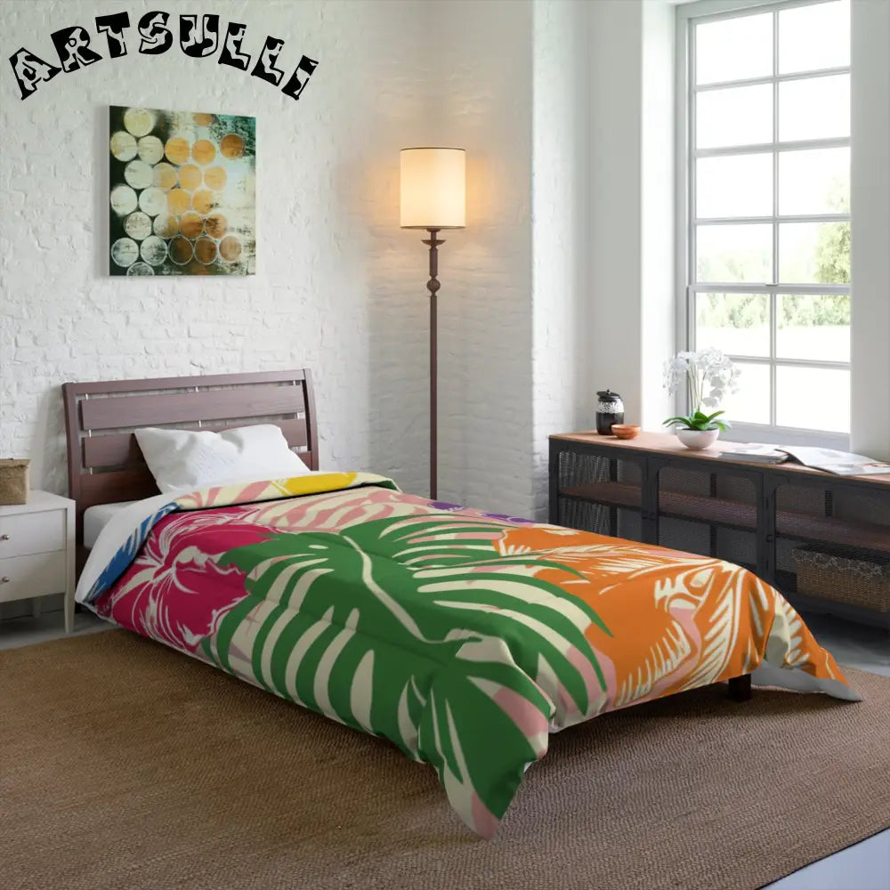 JAKKOUTTHEBXX Colorful Tropical Floral and Leaf Blanket 2025
