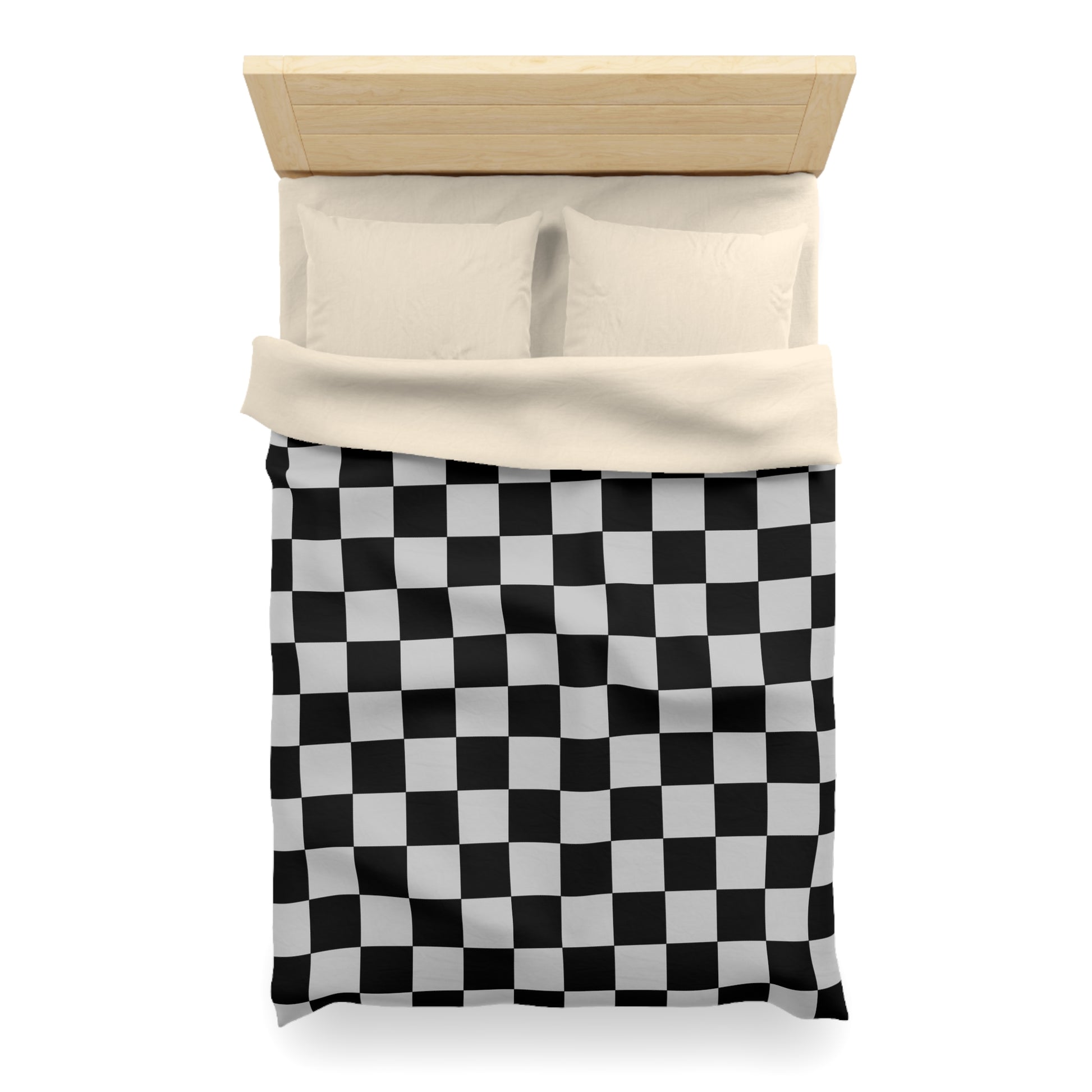 Checkerboard Dada Black and Light Gray Microfiber Duvet Cover, Artsulli - Art is Long, Life is Short, Home Decor, , , , , , , 