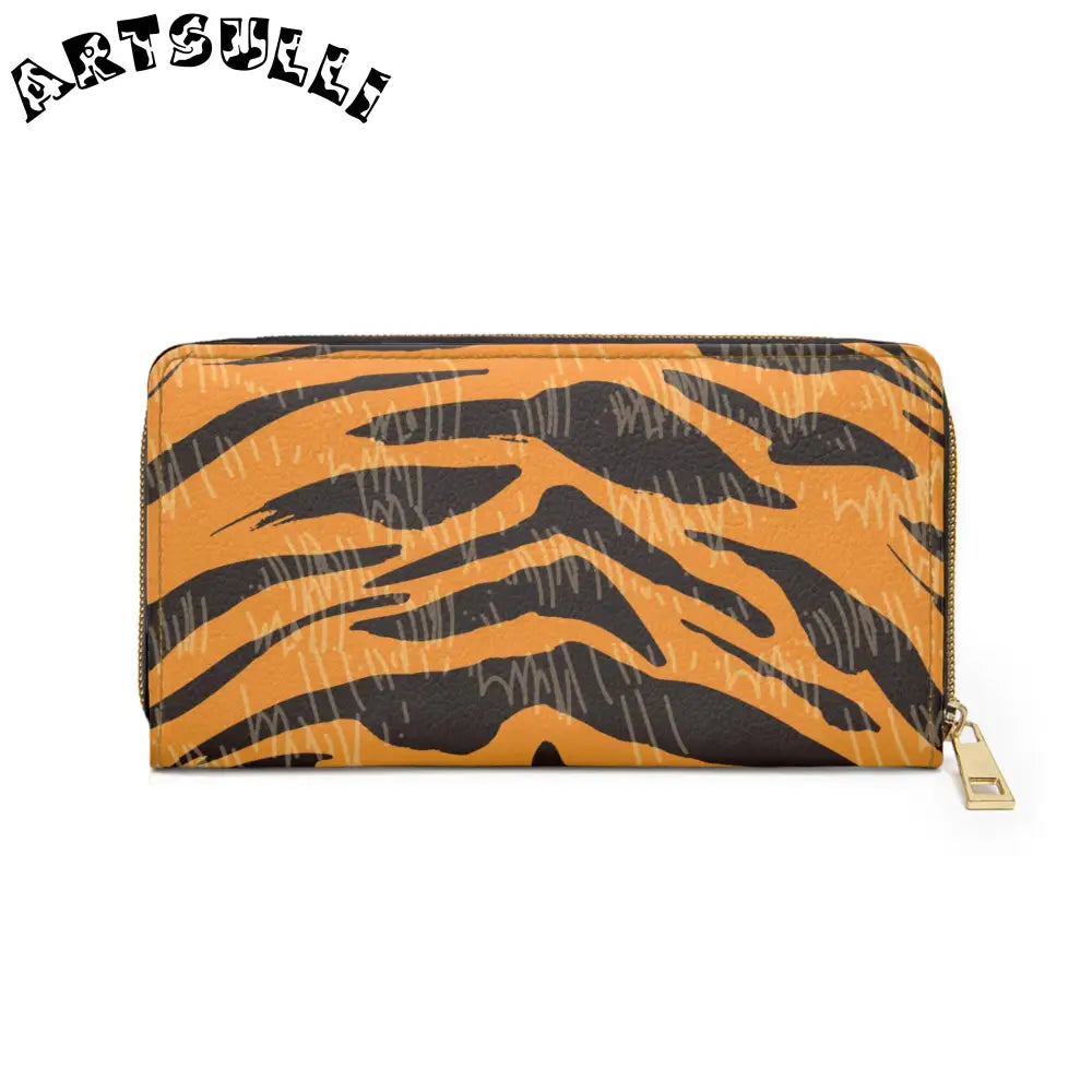 JAKKOUTTHEBXX Tiger Scratches Orange & Black Zipper Wallet