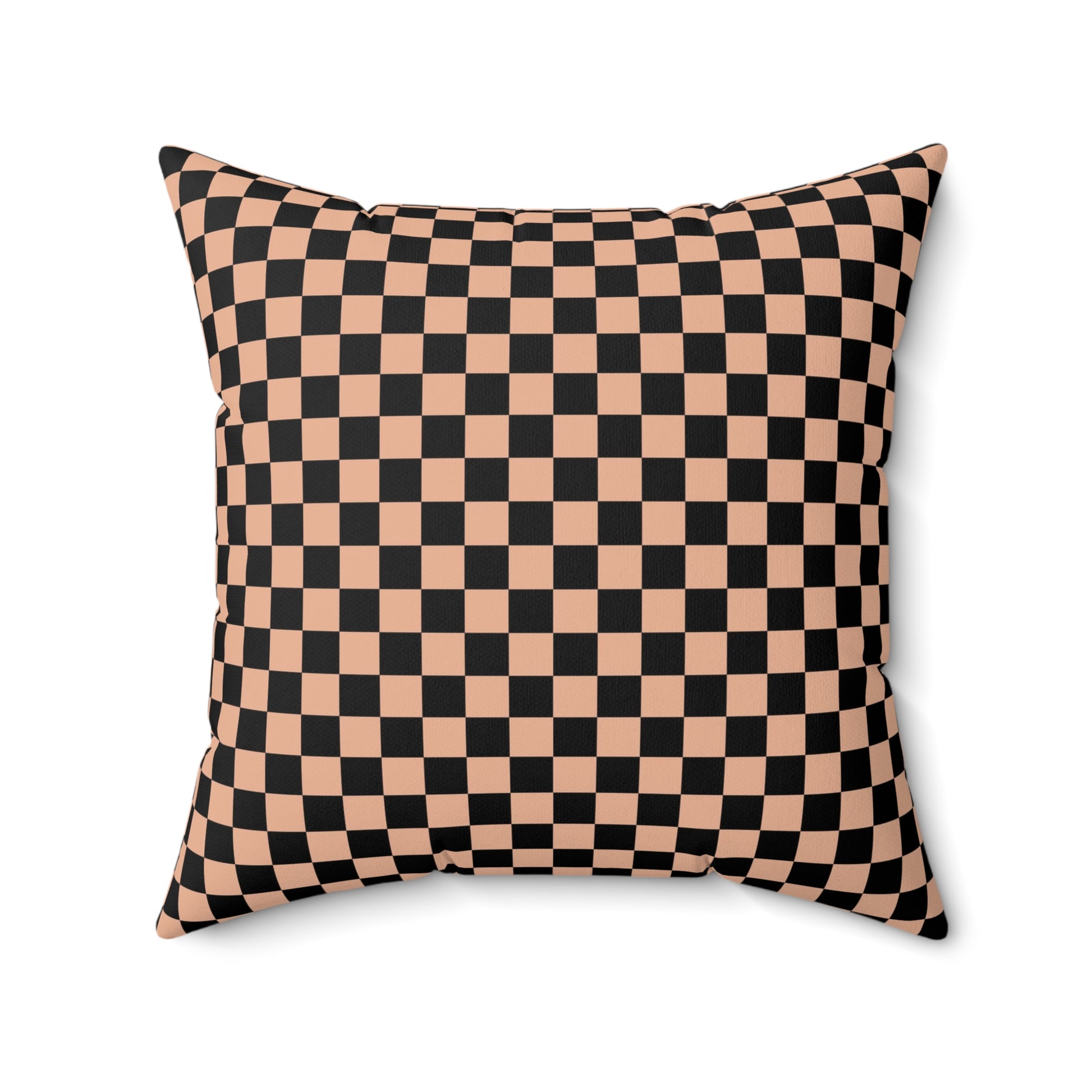 Checkerboard II Soft Orange and Black Spun Polyester Square Pillow, Artsulli - Art is Long, Life is Short, Home Decor, , , , , , , 