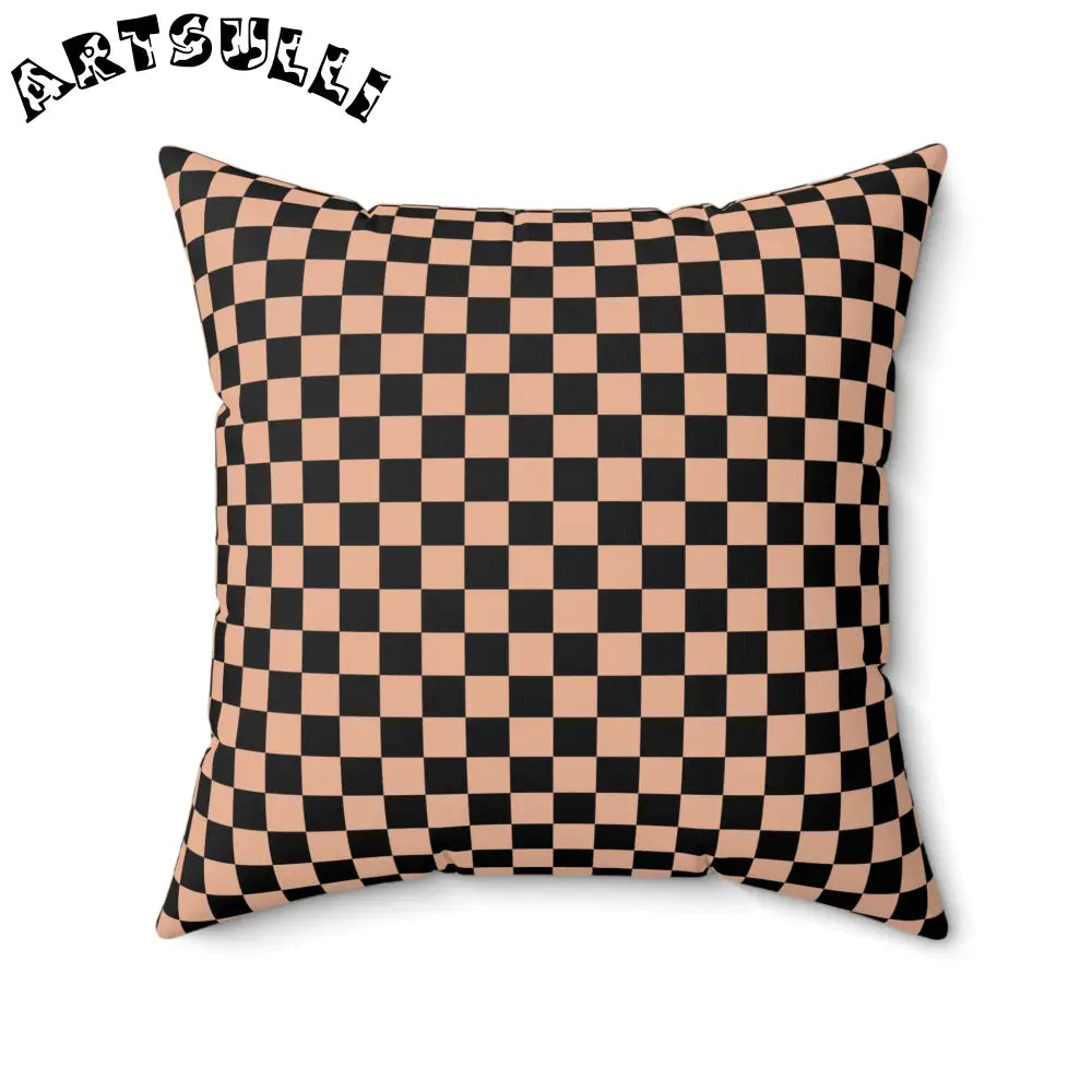 JAKKOUTTHEBXX Checkerboard II Soft Orange and Black Spun Polyester