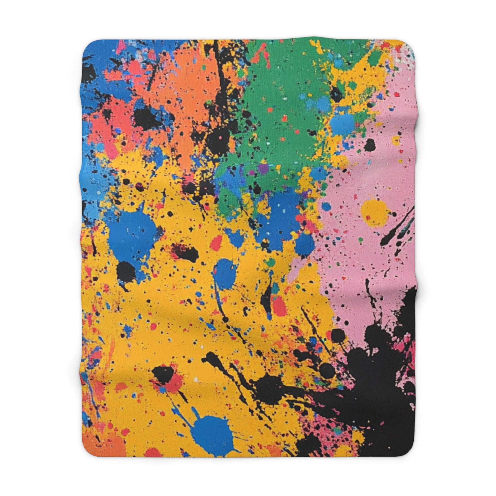 The Colors Of Paint Splatter Sherpa Fleece Blanket, Artsulli - Art is Long, Life is Short, Home Decor, Size, 60" × 80", , , , , 12618708534135