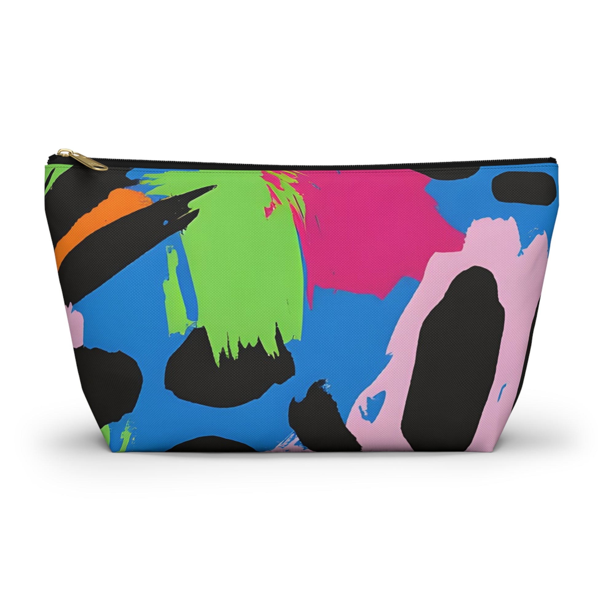 90s Neon Accessory Pouch w T-bottom, Artsulli - Art is Long, Life is Short, Bags, Size, Large, Color, Black zipper, , , 20752762525802379017