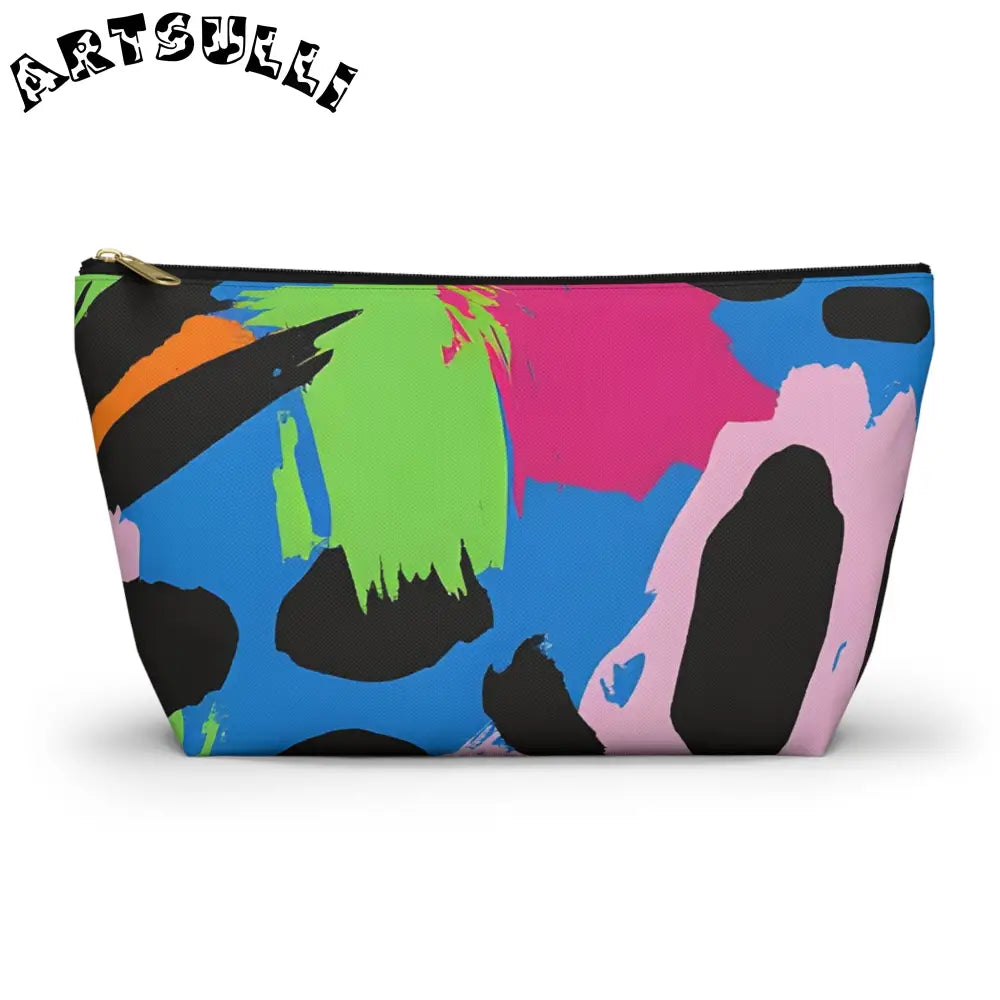 90s Neon Accessory Pouch w T-bottom, Artsulli - Art is Long, Life is Short, Bags, Size, Large, Color, Black zipper, , , 20752762525802379017