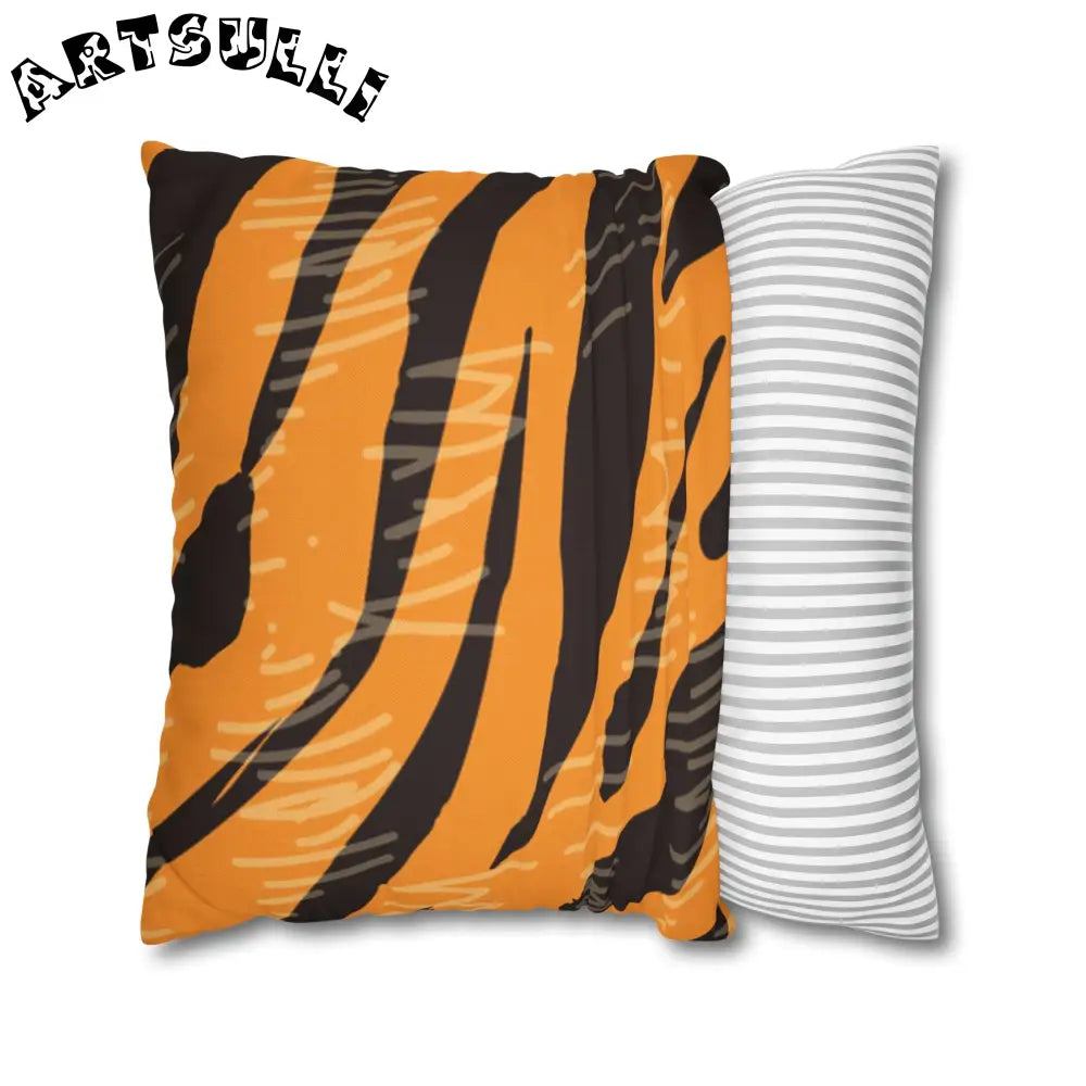 JAKKOUTTHEBXX Tiger Scratches Orange & Black Spun Polyester Square