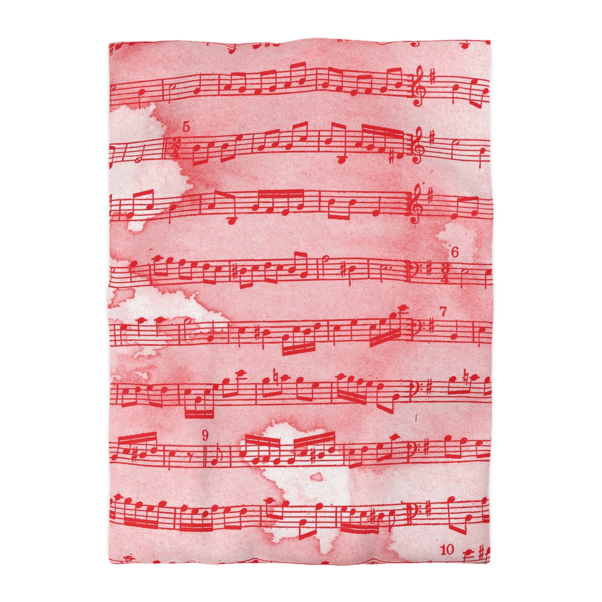 Drip Spill Type Beat Sheet Music Red Microfiber Duvet Cover, Artsulli - Art is Long, Life is Short, Home Decor, Size, Twin XL, Color, Cream, , , 32556674355067678565