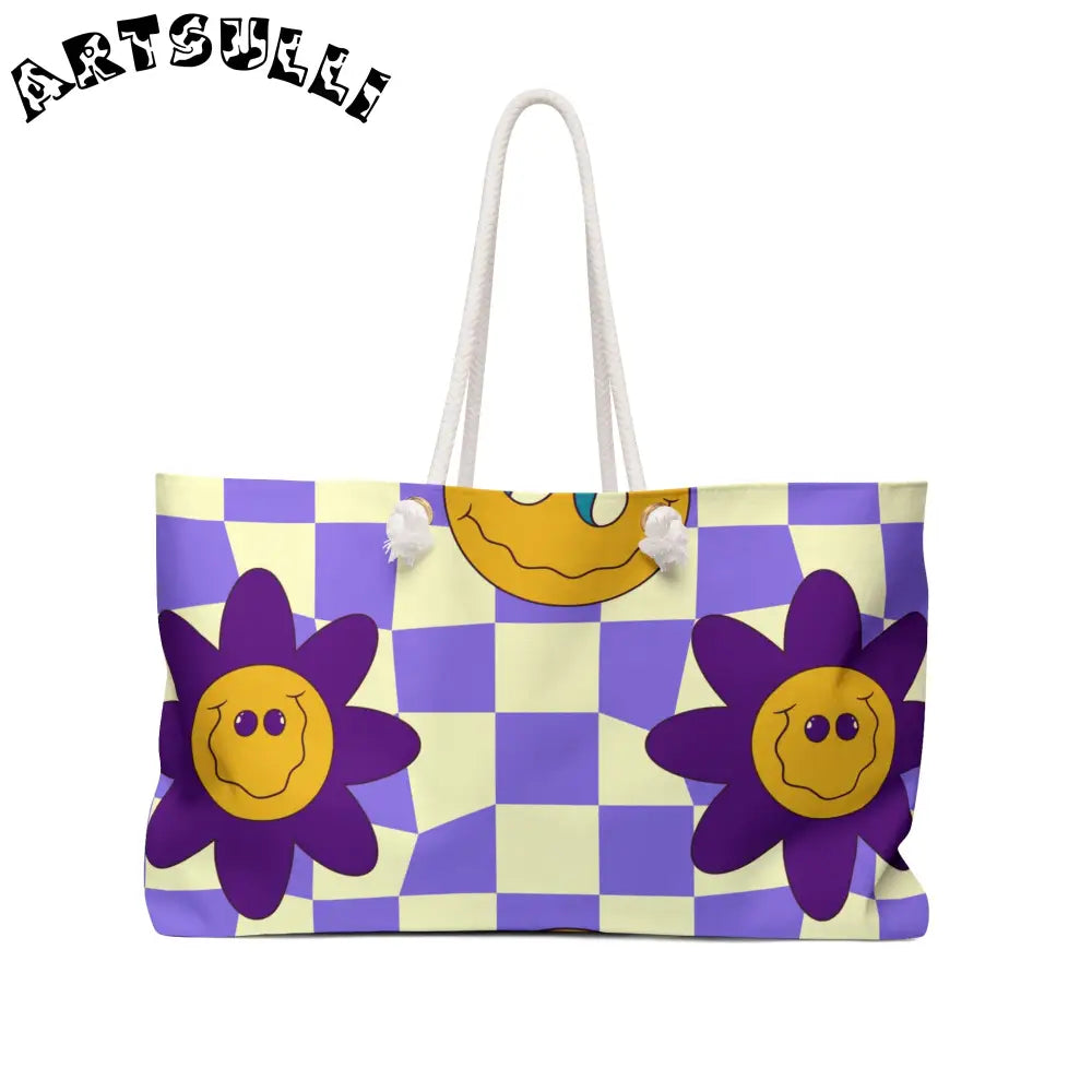 JAKKOUTTHEBXX Trippy Flower Power Motifs Weekender Bag JAKKOUTTHEBXX