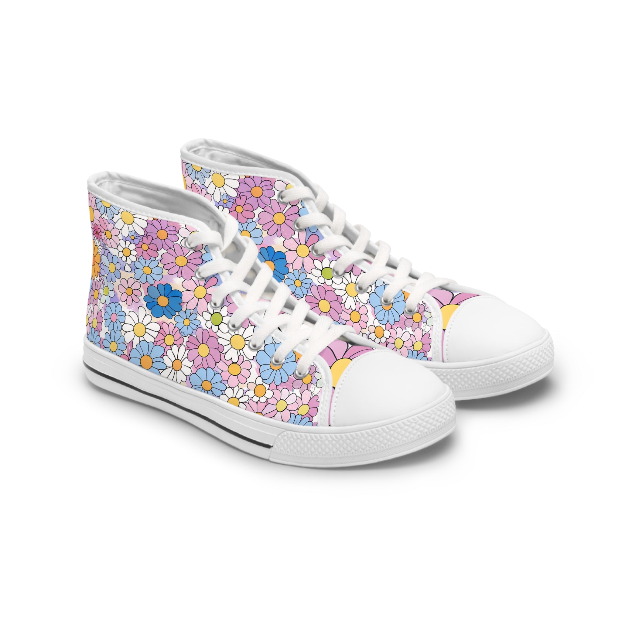 Flower Hour III Women's High Top Sneakers, Artsulli - Art is Long, Life is Short, Shoes, Size, US 5.5, Color, White sole, , , 57854826544076378366