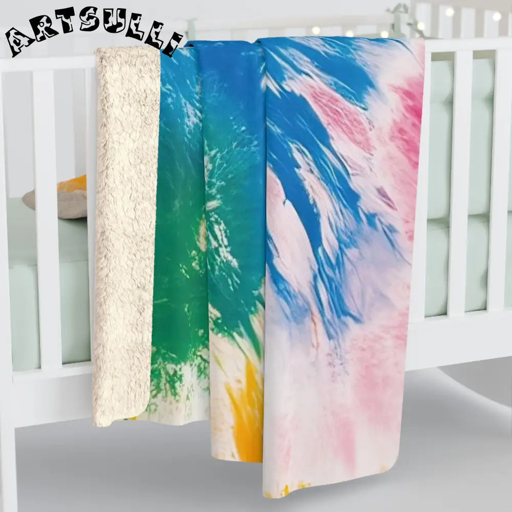 JAKKOUTTHEBXX Tie-Dye Sherpa Fleece Blanket 2025