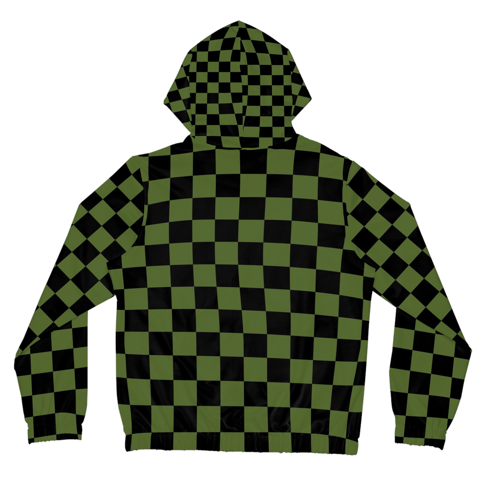 Checkerboard Olive Green and Black Women’s Full-Zip Hoodie (AOP), Artsulli - Art is Long, Life is Short, All Over Prints, , , , , , , 