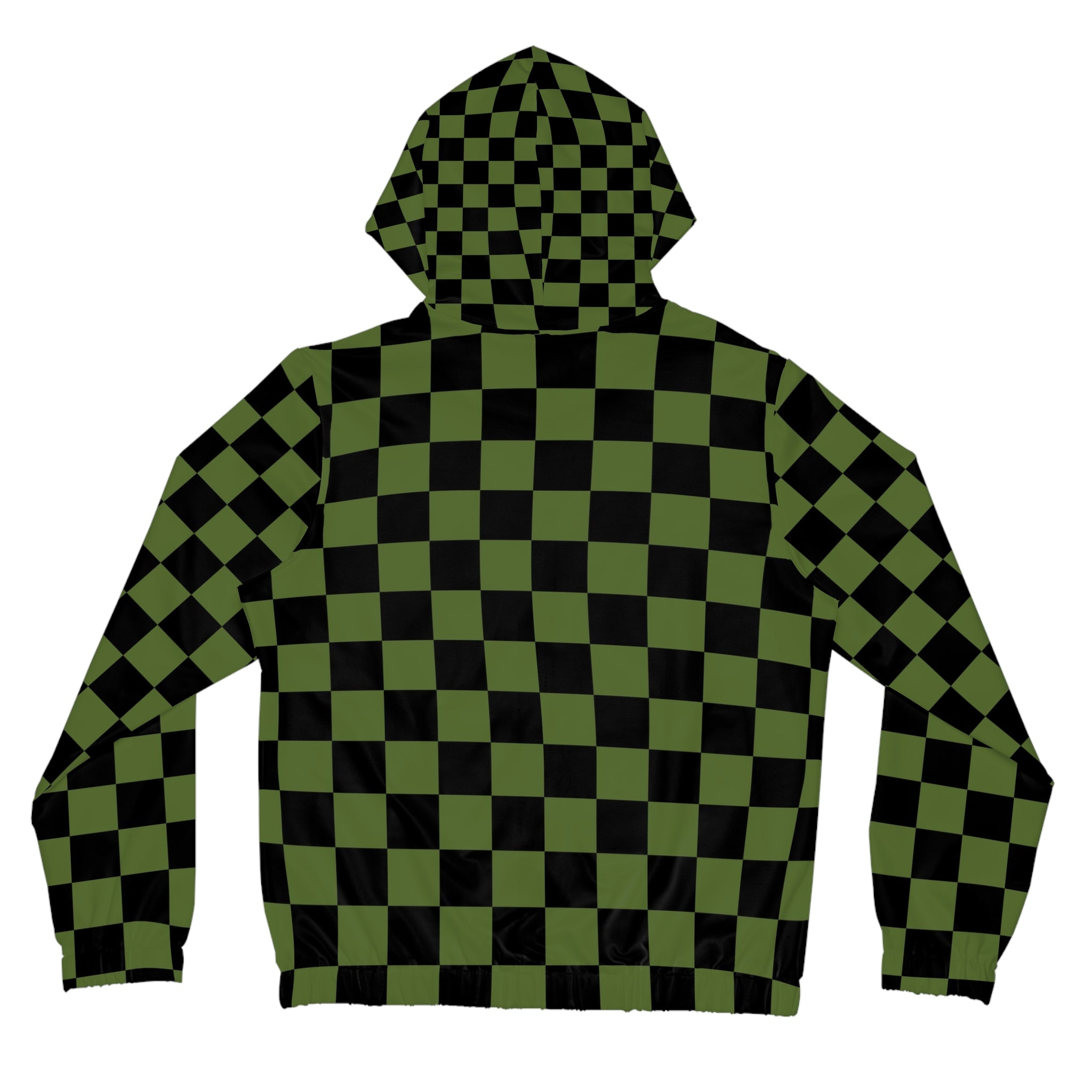 Checkerboard Olive Green and Black Women’s Full-Zip Hoodie (AOP), Artsulli - Art is Long, Life is Short, All Over Prints, , , , , , , 
