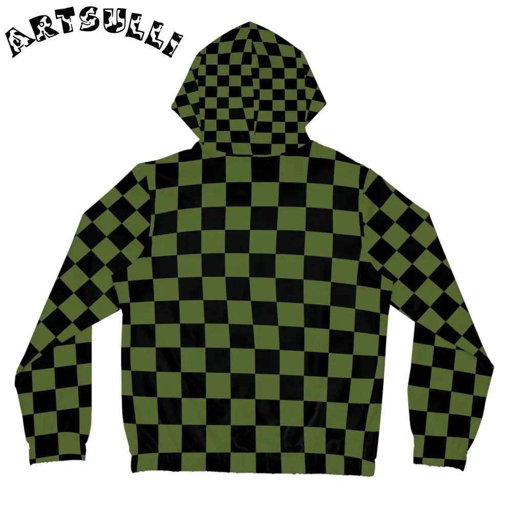 JAKKOUTTHEBXX Checkerboard Olive Green and Black Women’s Full-Zip