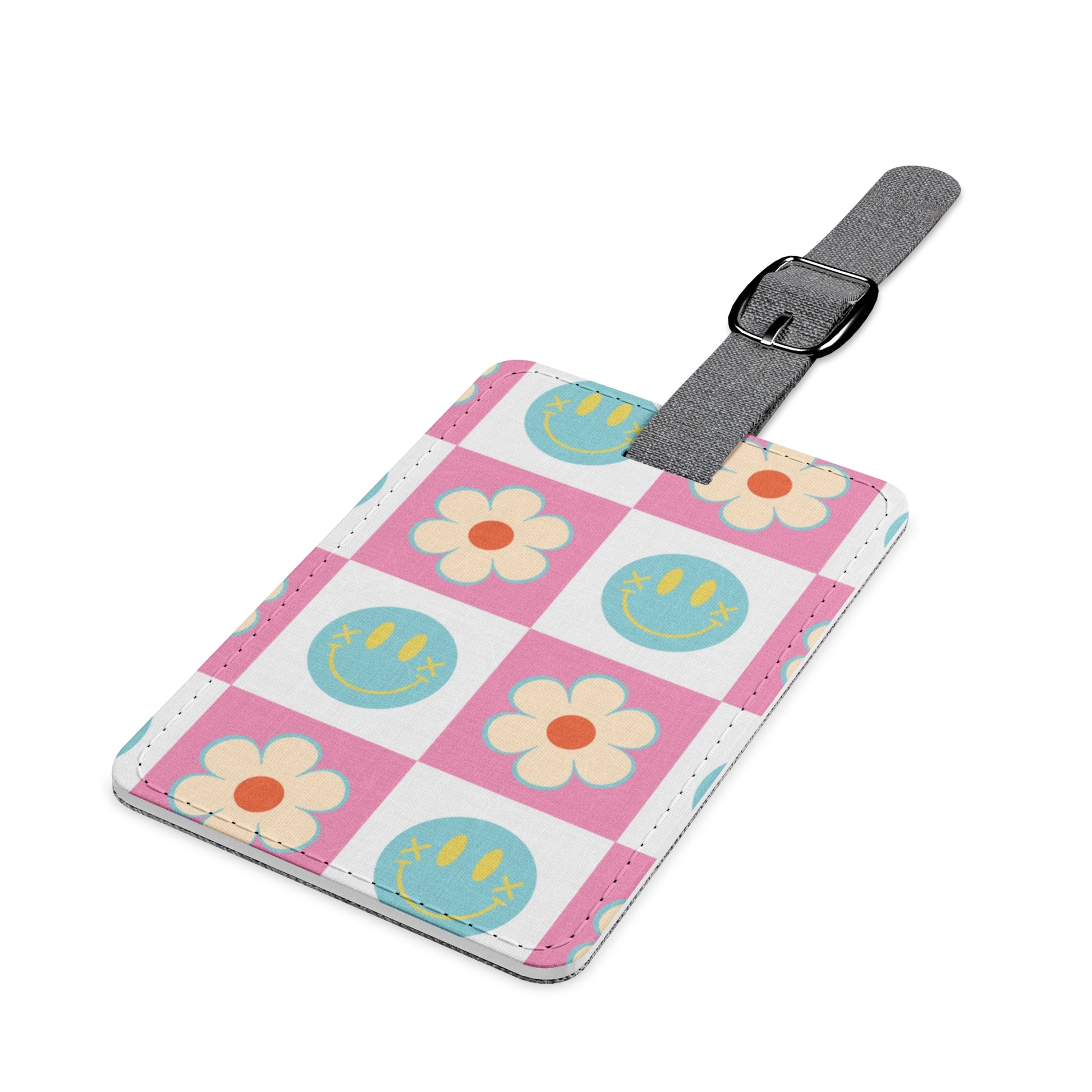 Madotsukis Grin Bloom Saffiano Polyester Luggage Tag, Rectangle, Artsulli - Art is Long, Life is Short, Accessories, , , , , , , 