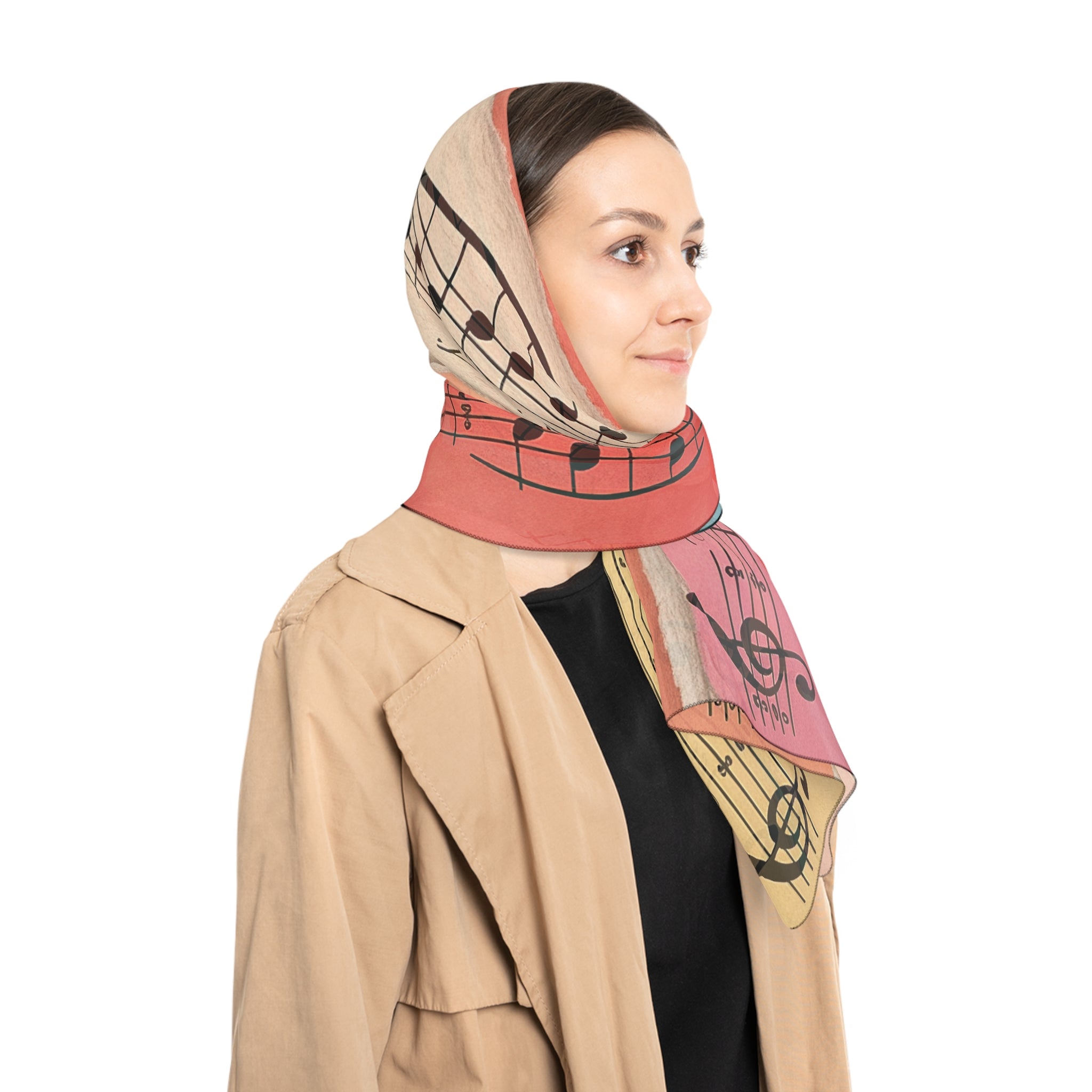 Torn Type Beat Sheet Music Multi-Color Poly Scarf, Artsulli - Art is Long, Life is Short, Accessories, , , , , , , 