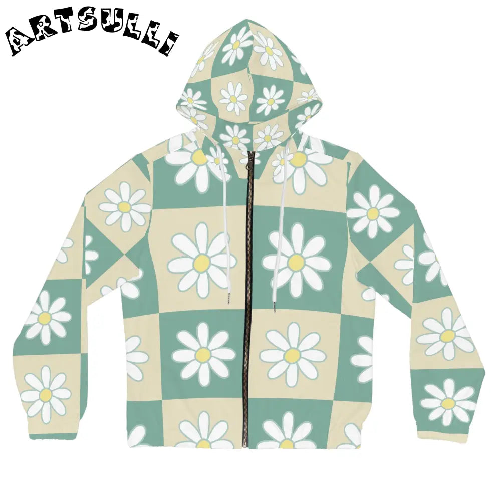 JAKKOUTTHEBXX Retro Daisy Checkerboard Green and Tan Women’s