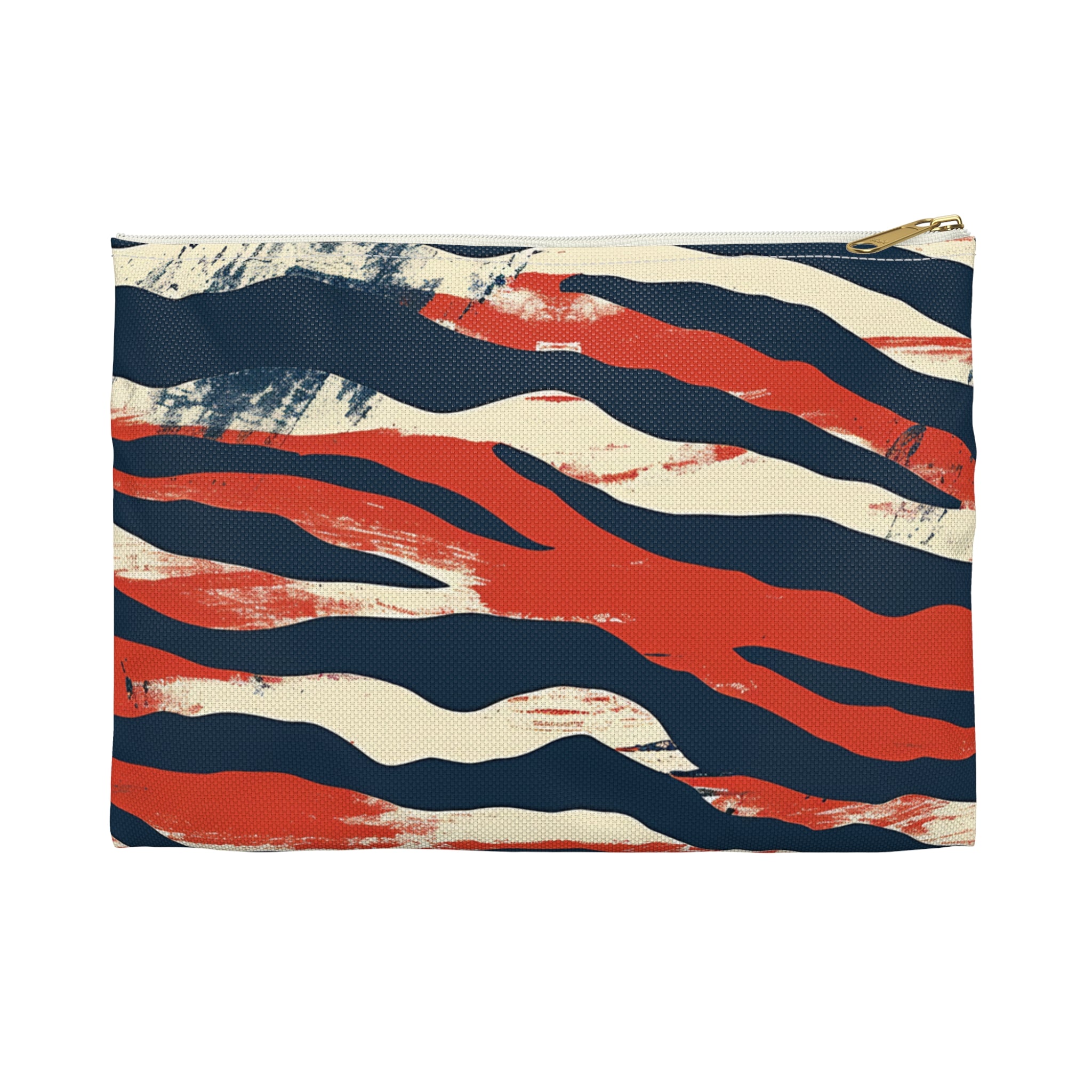 Capricious Tiger Wave Accessory Pouch, Artsulli - Art is Long, Life is Short, Bags, Size, Small, Color, White zipper, , , 19041555264198