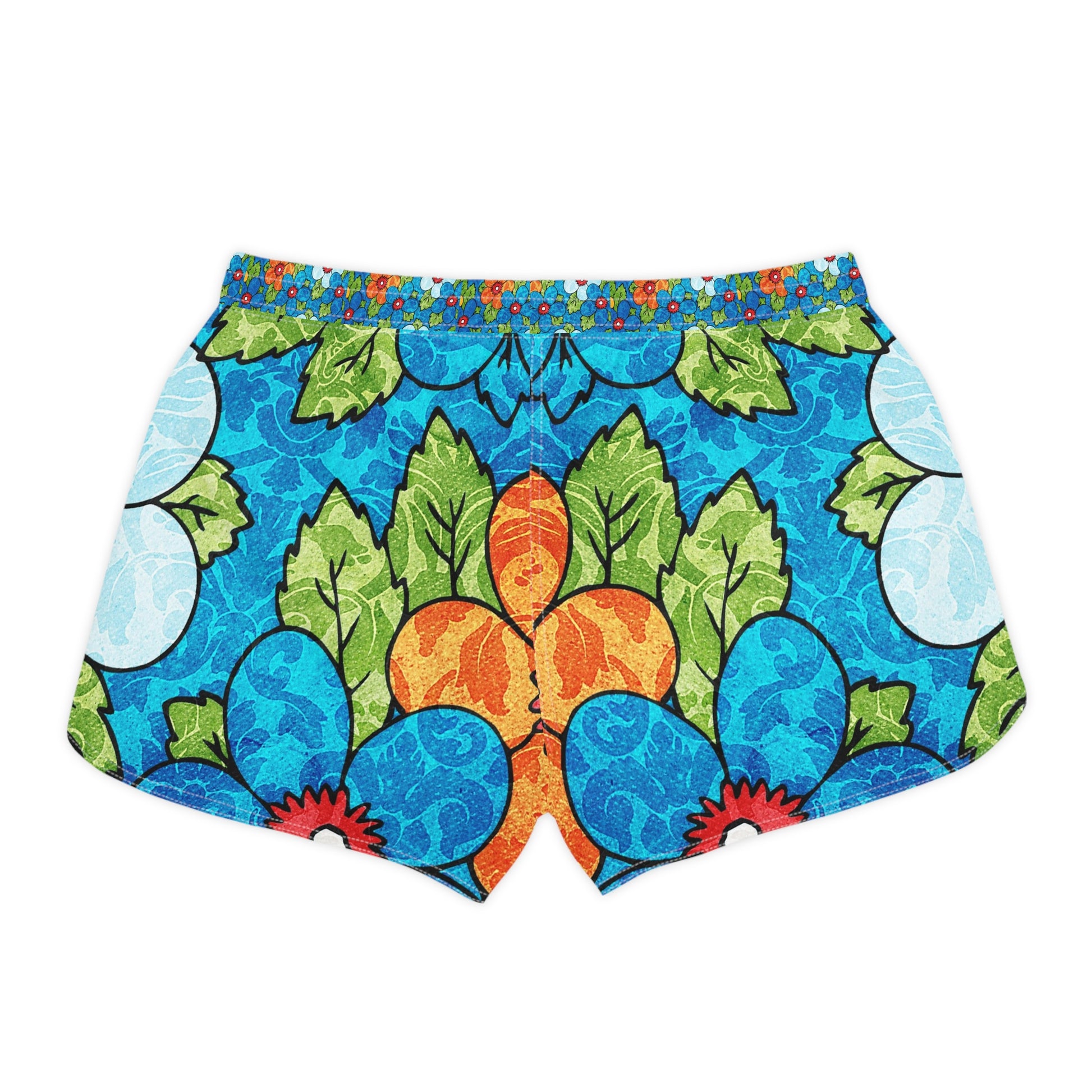 Blue Orange Groovy II Women's Casual Shorts (AOP), Artsulli - Art is Long, Life is Short, All Over Prints, , , , , , , 