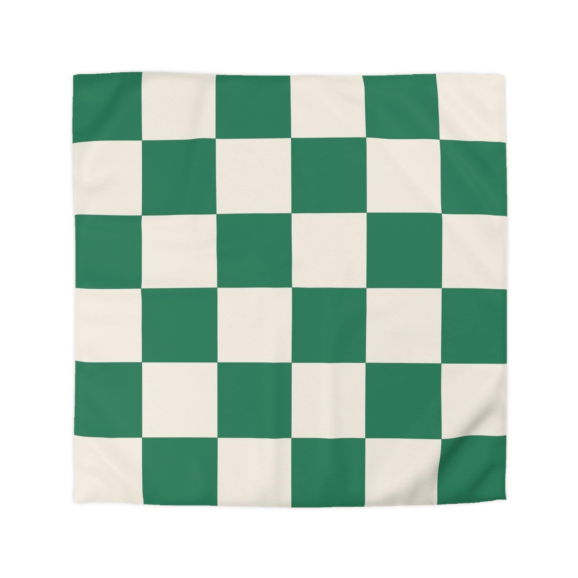 Checkerboard Dark Green Microfiber Duvet Cover, Artsulli - Art is Long, Life is Short, Home Decor, Size, Queen, Color, White, , , 98210154020067078498