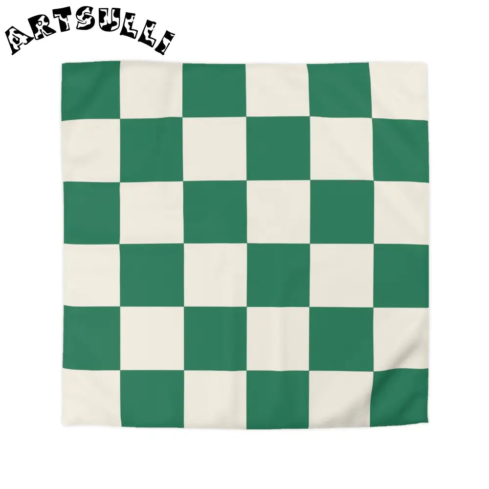 JAKKOUTTHEBXX Checkerboard Dark Green Microfiber Duvet Cover